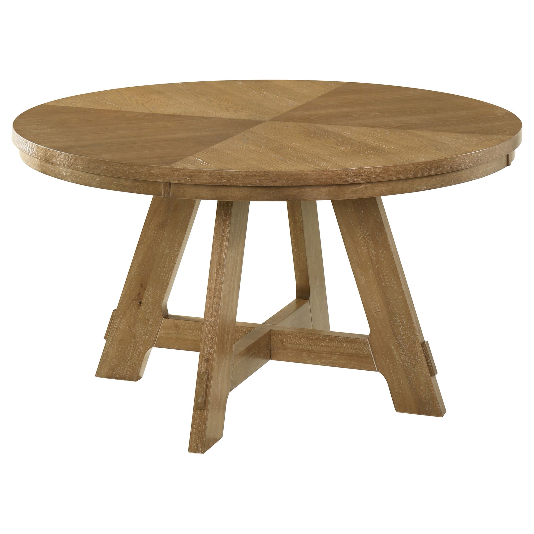 Close-up detail of Danvers Brown Oak Latte Dining Set dining room table