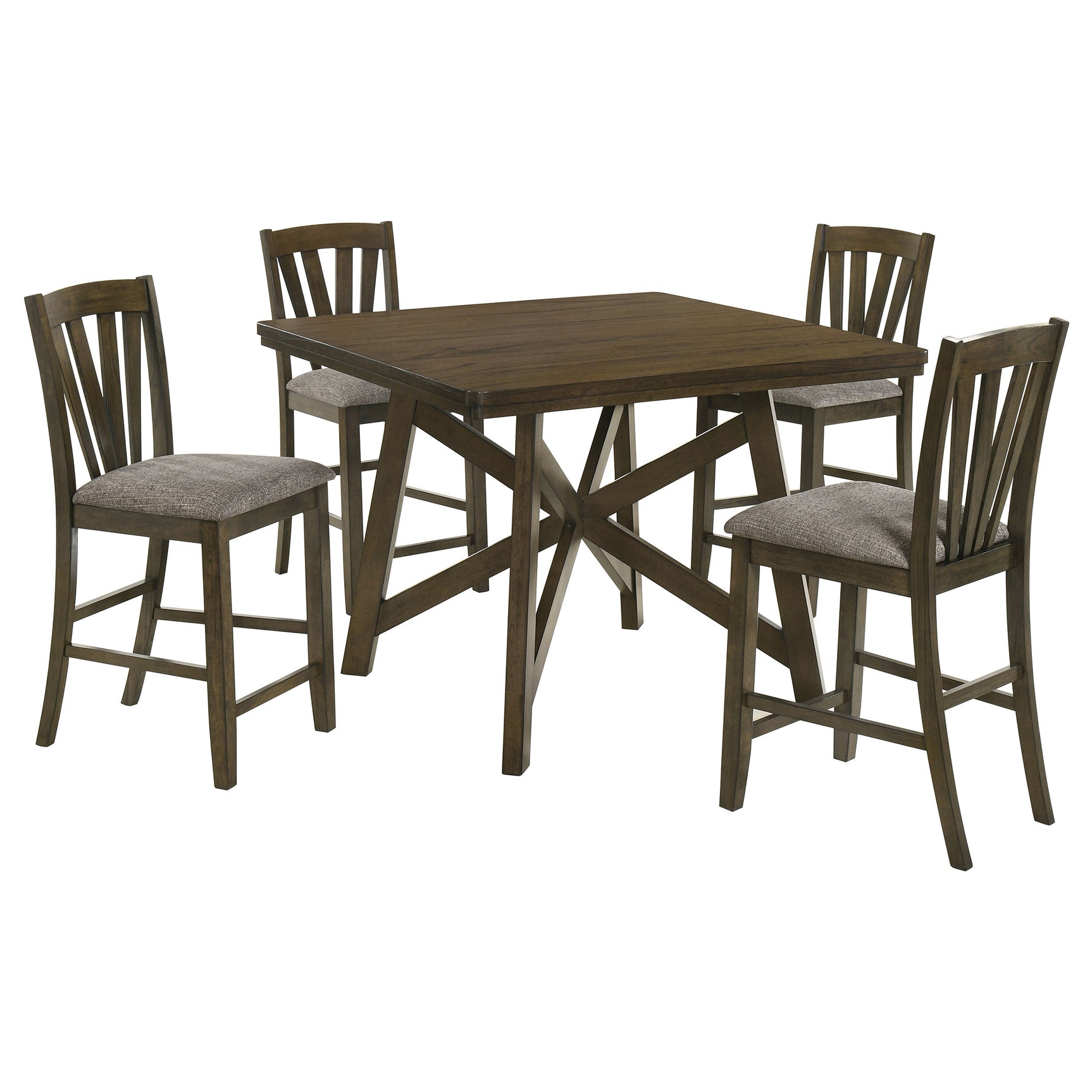 Canfield Brown counter height dining set side view