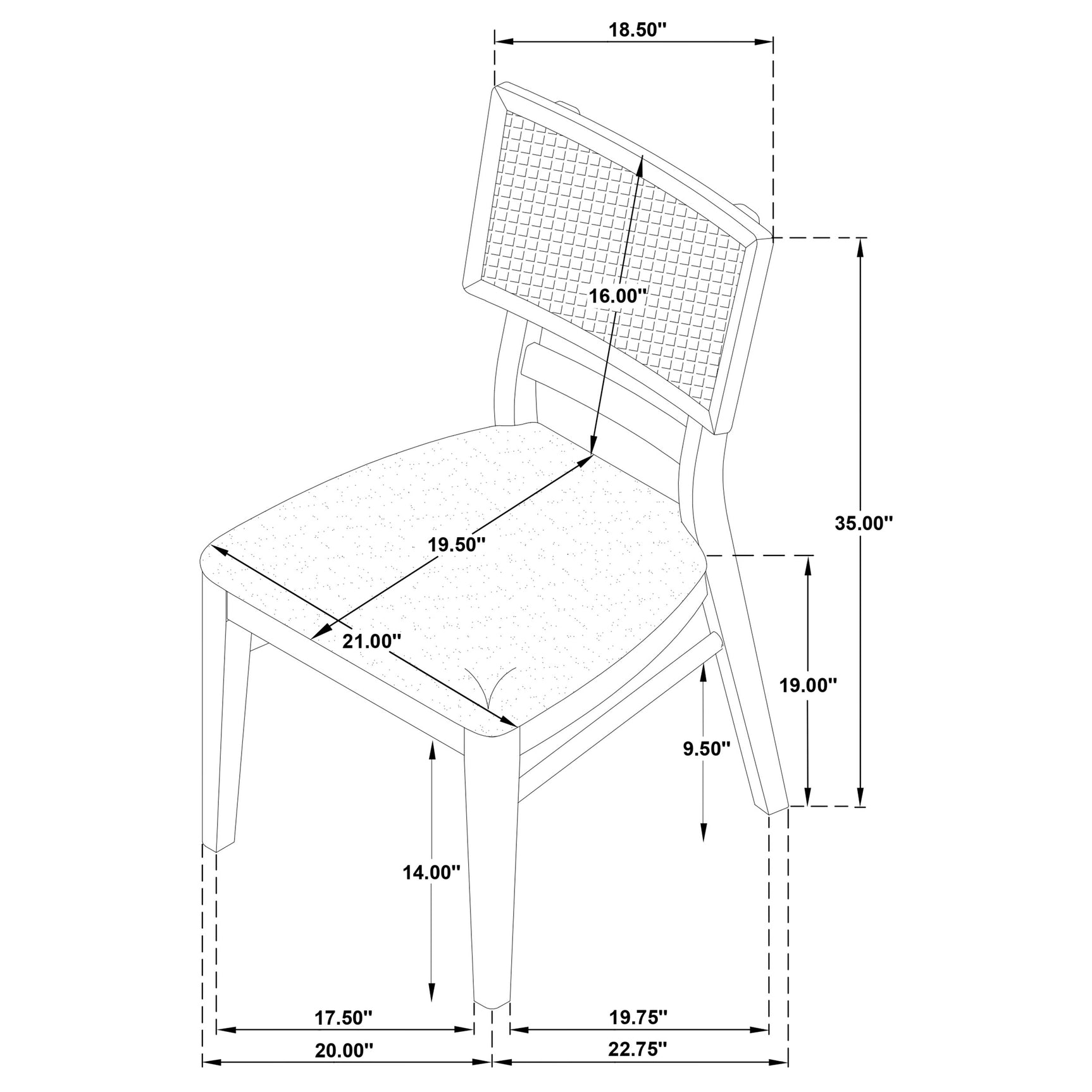 Main perspective of table with chairs and storage