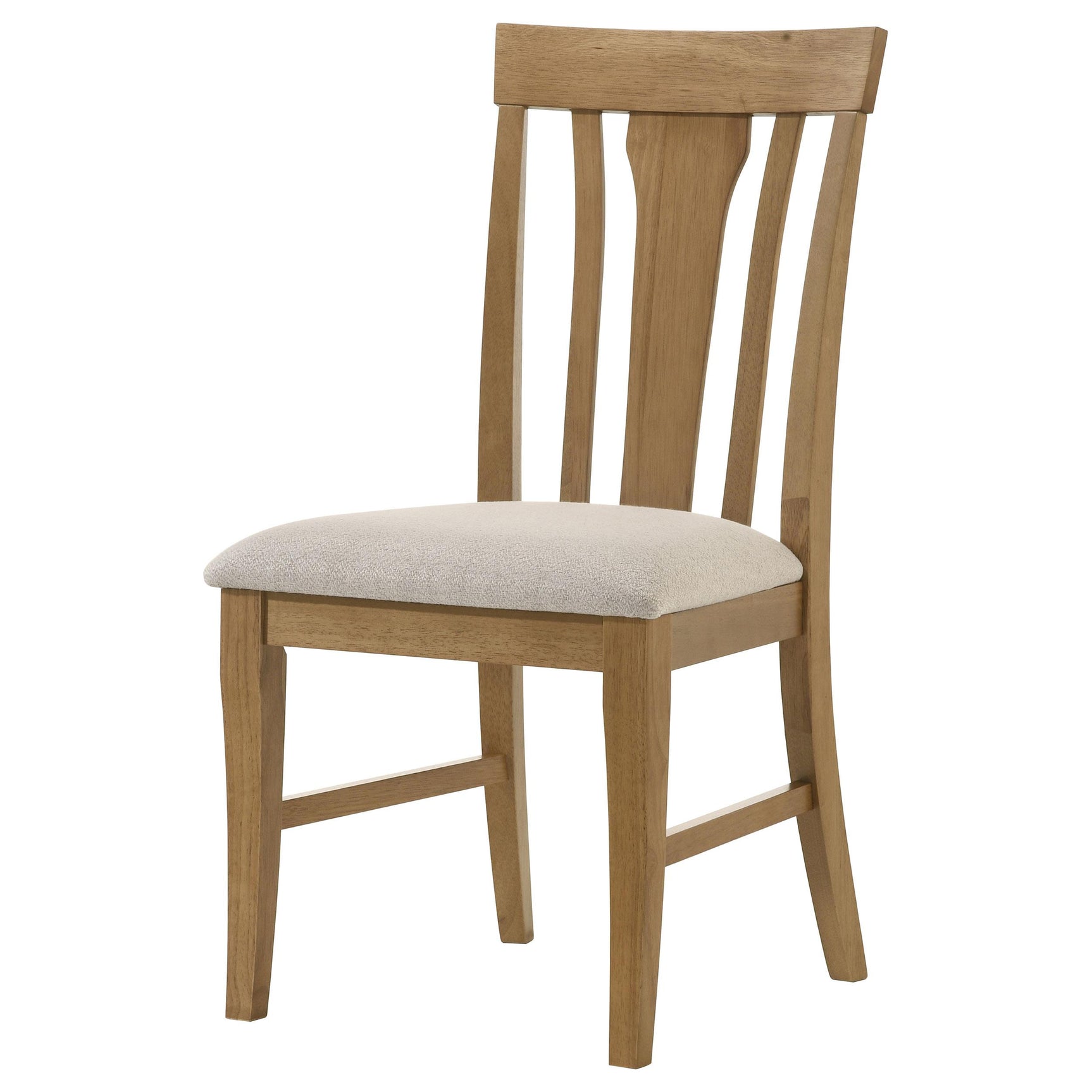 Hartville chair wooden frame and padded seat side profile