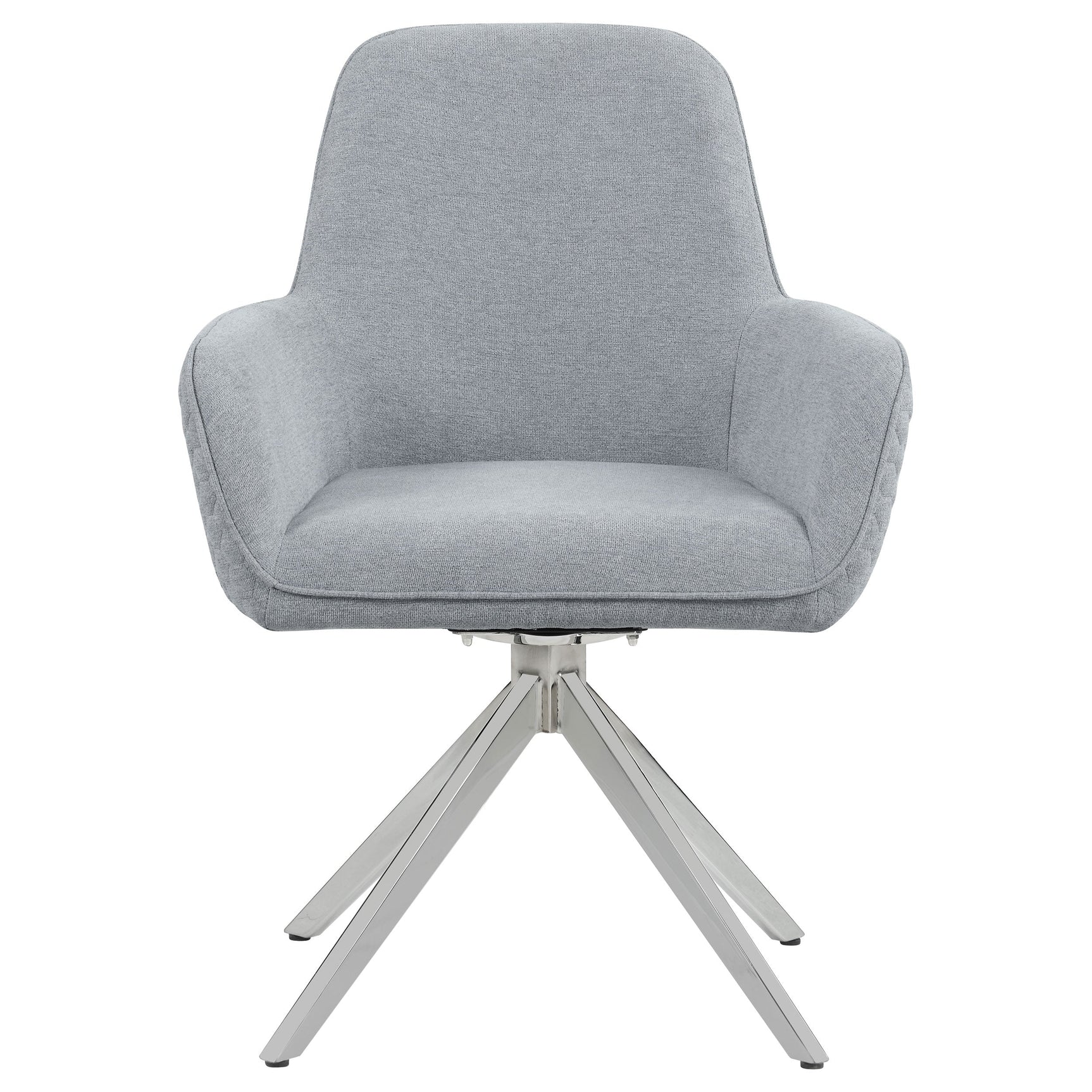 Top view of Abby dining table showing white gloss finish and chrome legs