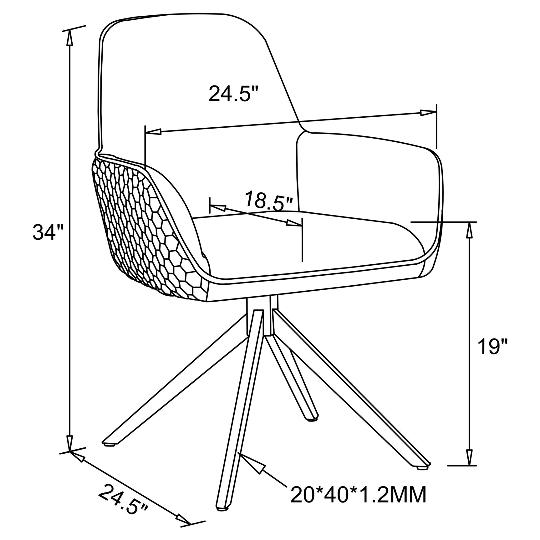Detail of polished chrome chair base upholstery and swivel mechanism