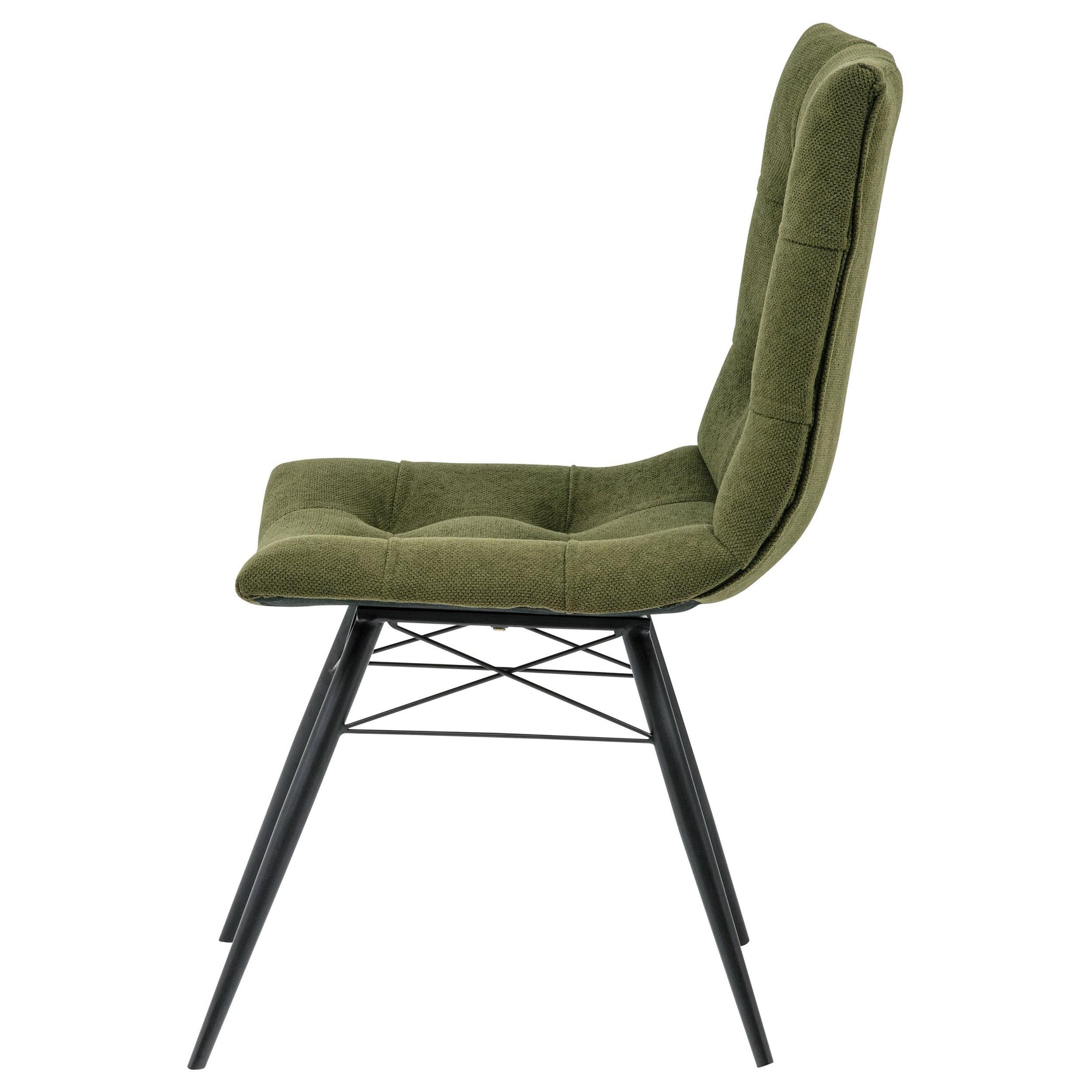 Side chair seat cushion and upholstery in saddle forest green fabric