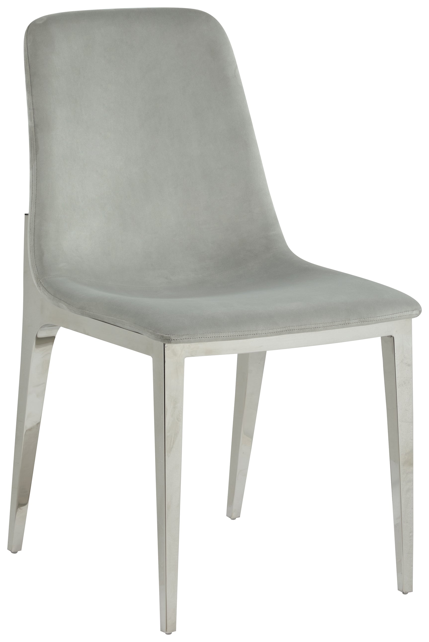 Front view of Irene Gray Round Glass Top Dining Table