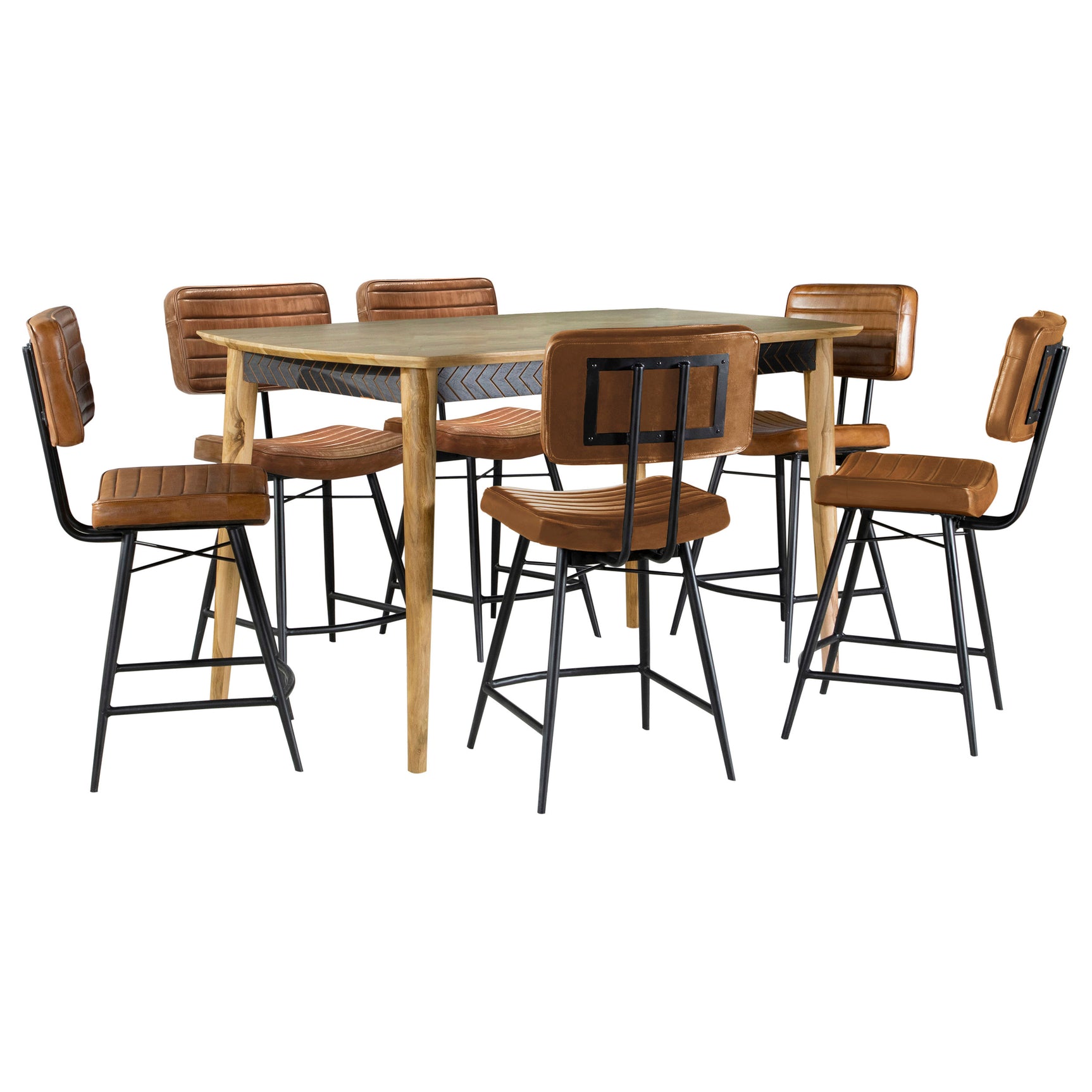 Detail view of sheesham wood finish on dining set