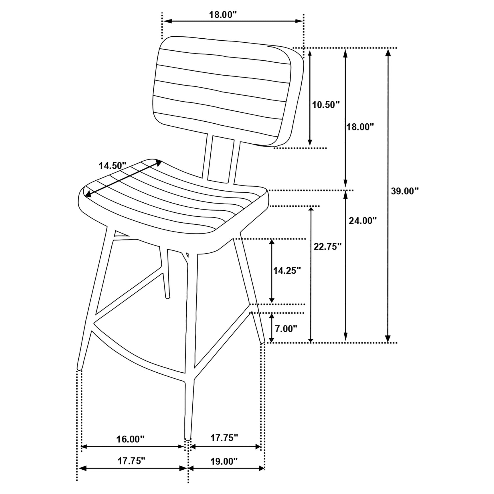 Side perspective of entire dining set