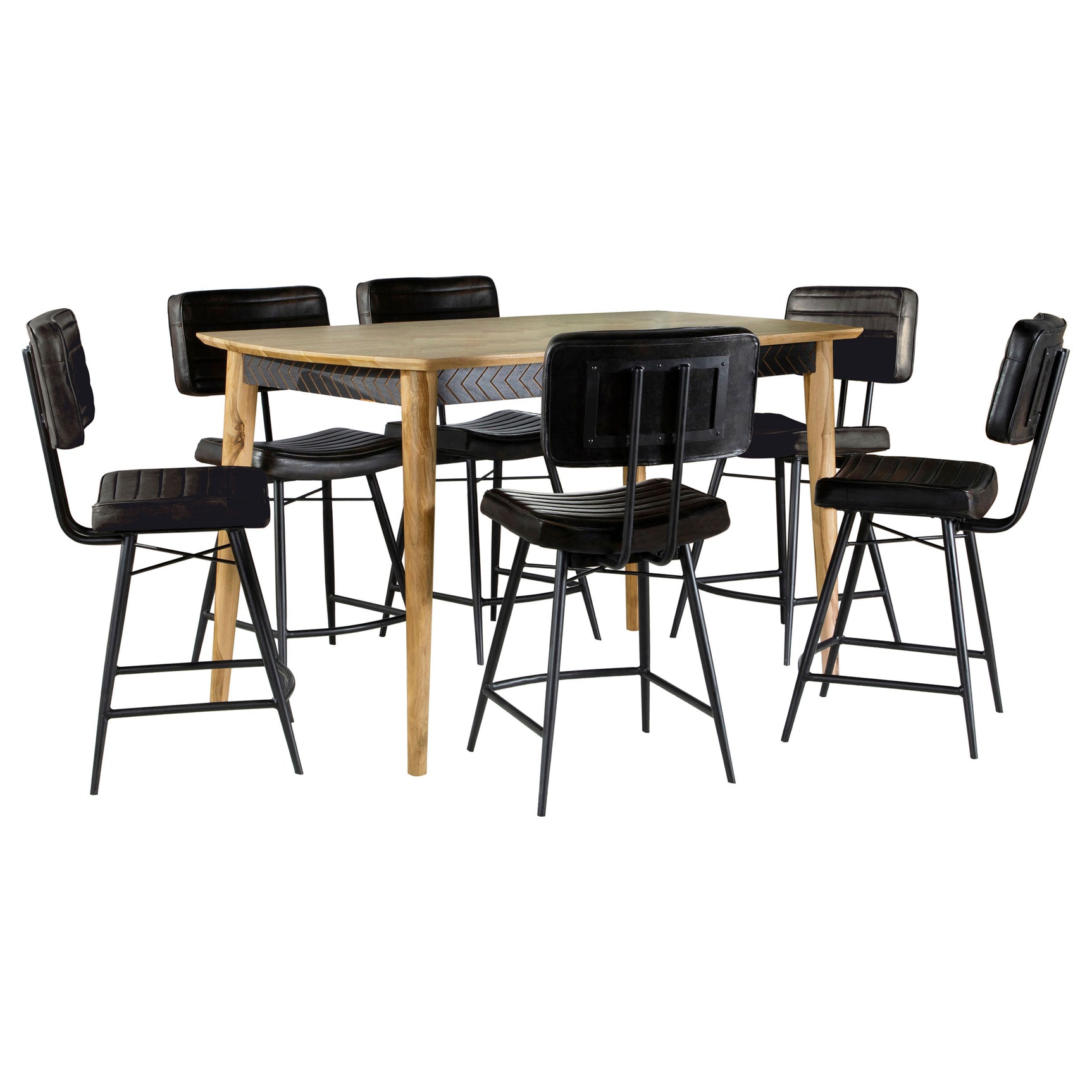 Detail of espresso finish on dining set
