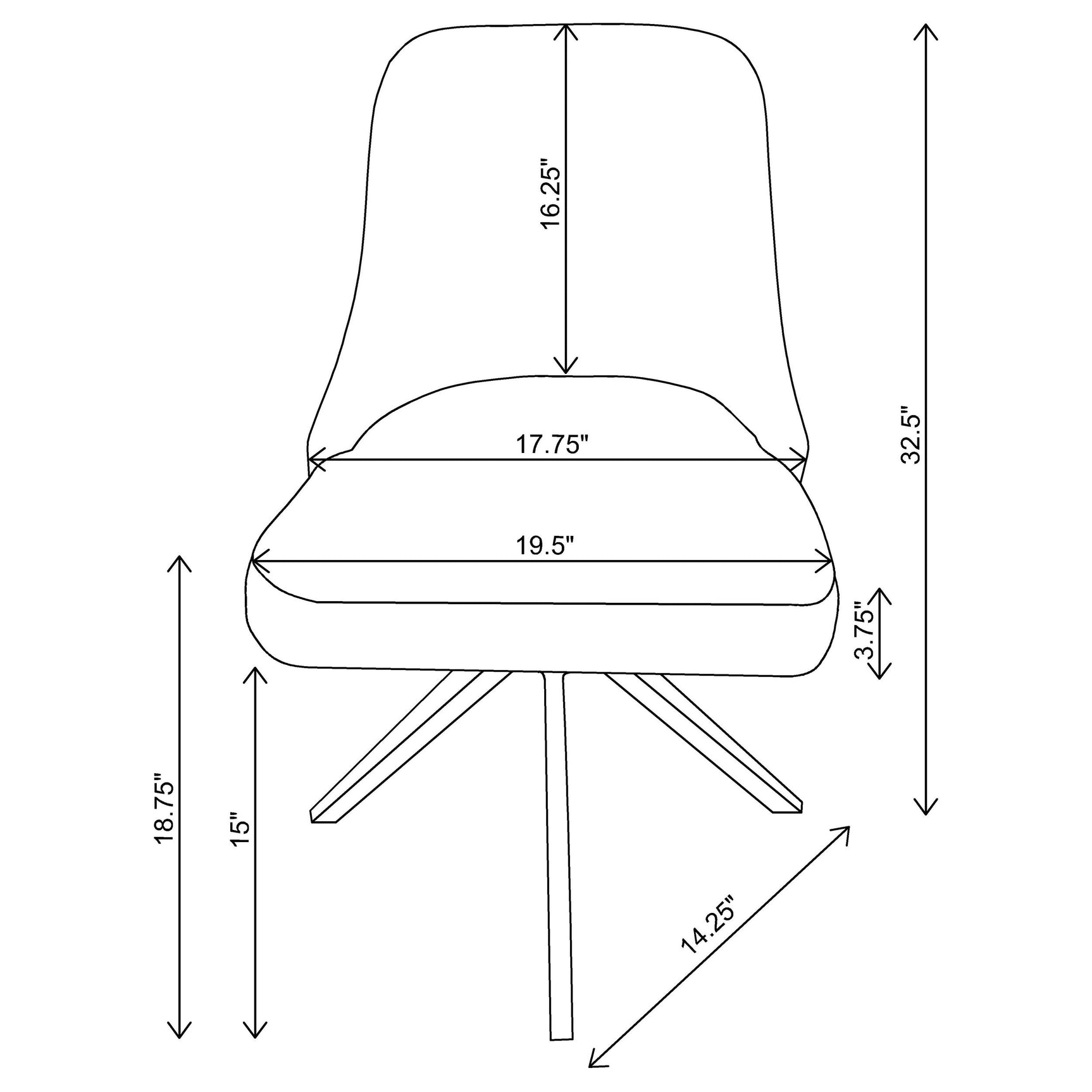 Close-up of side chair upholstery and frame