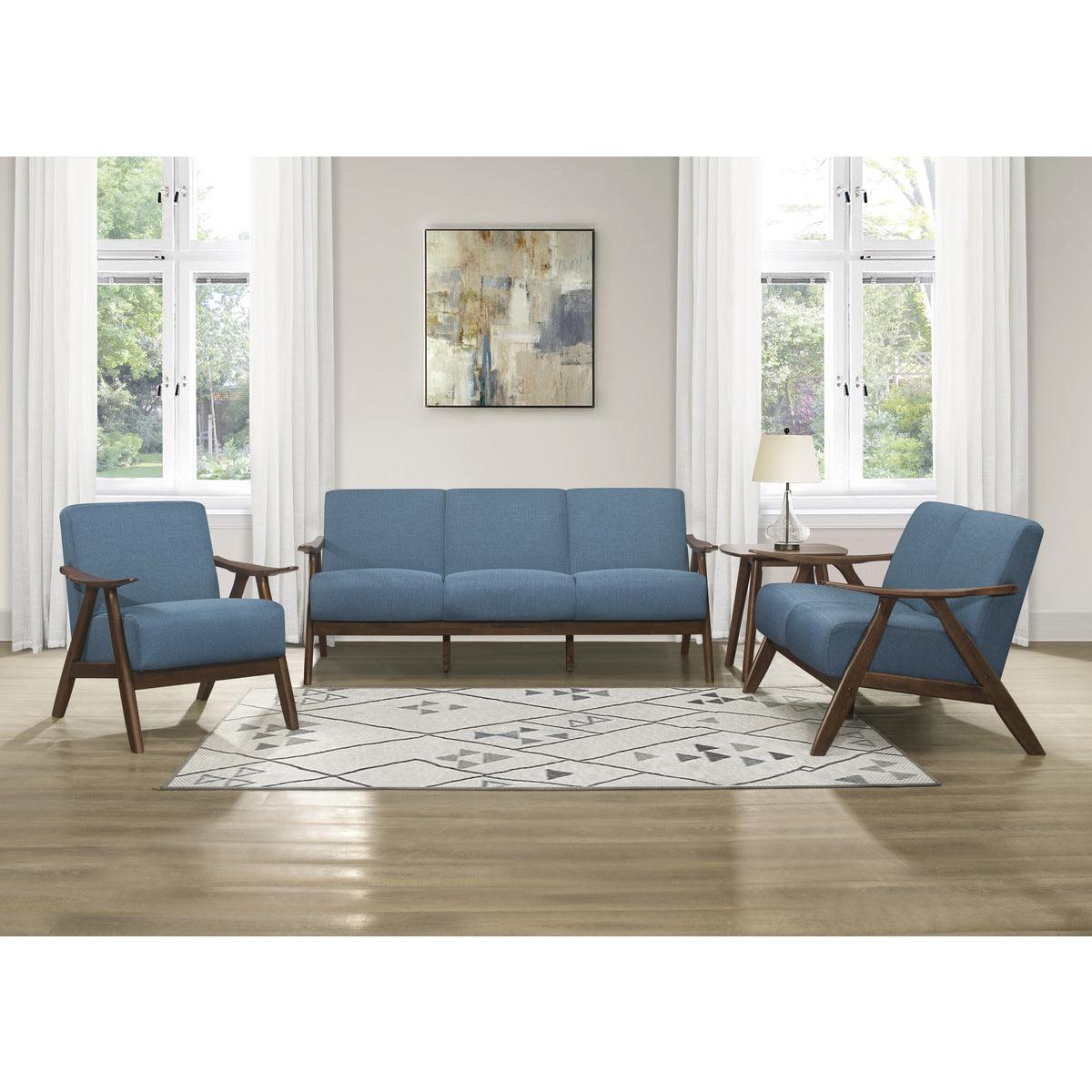 Damala Blue Accent Chair group view with other Damala collection pieces