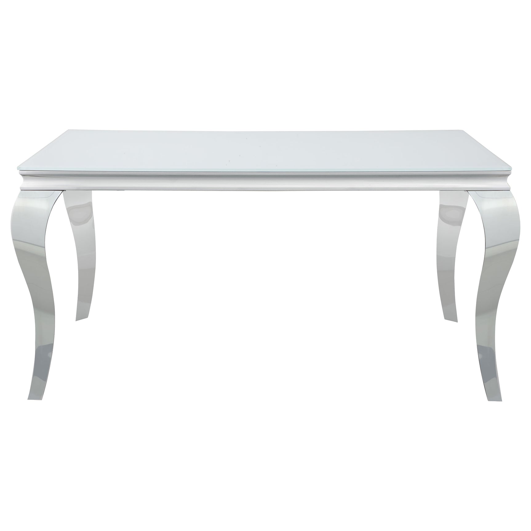 Main view of Carone White Teal II dining set with rectangular glass table