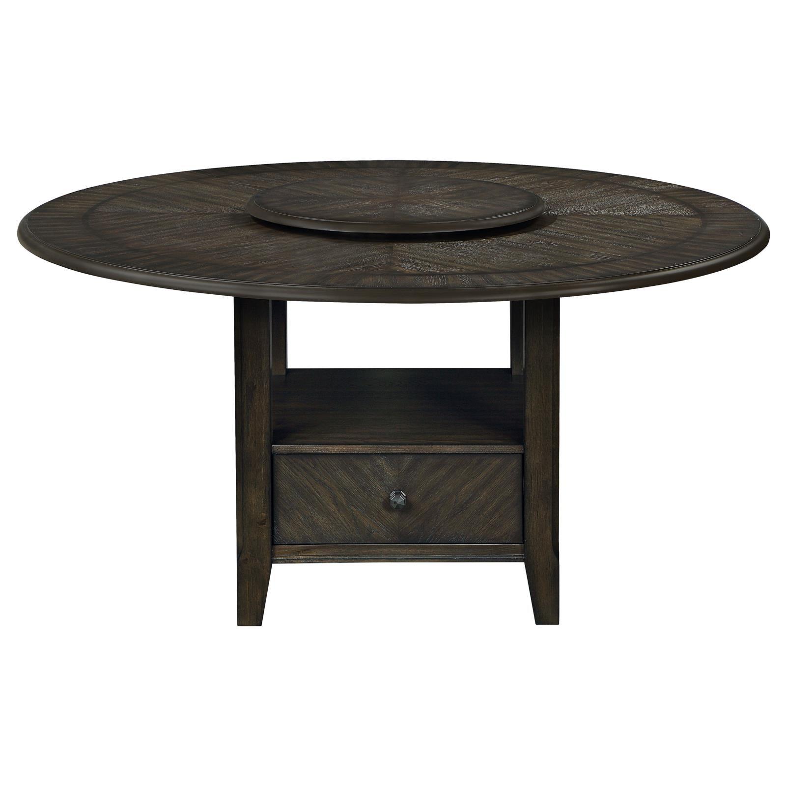 Dining room view of Twyla Dark Cocoa Circular Dining Set