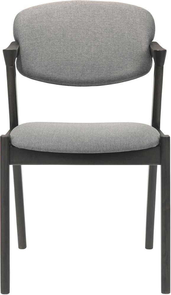 Stevie chair black stained hardwood legs and tropical wood frame details