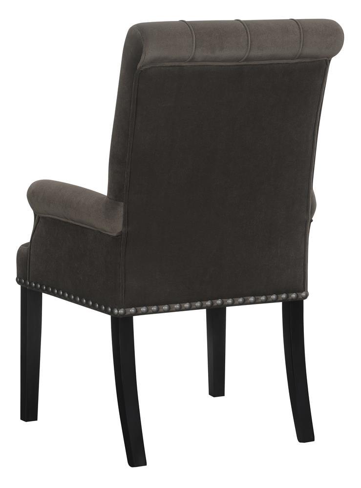 Detail of tufted backrest on Alana Upholstered Arm Chair