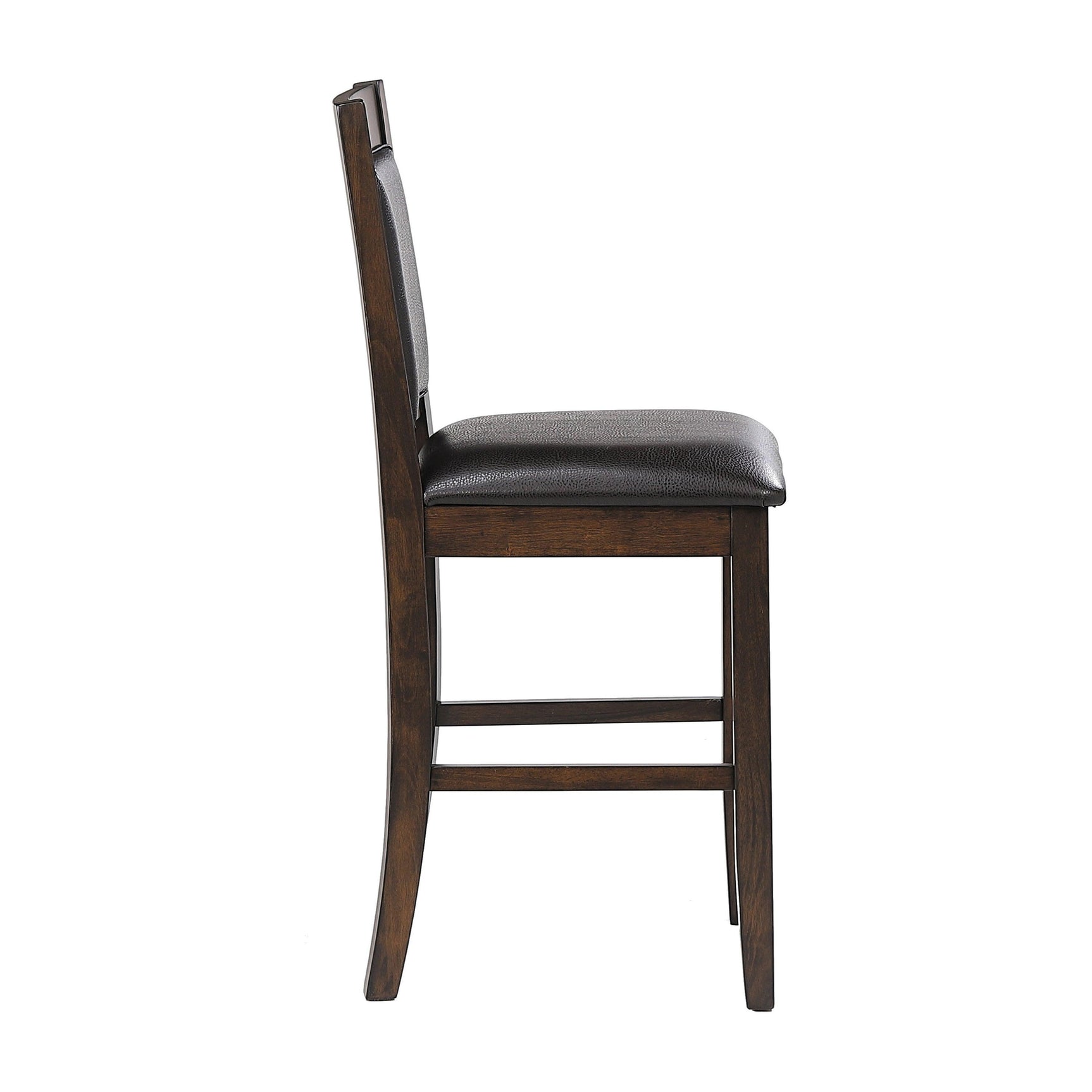 Set of two Dewey chairs placed at a kitchen bar in brown upholstery