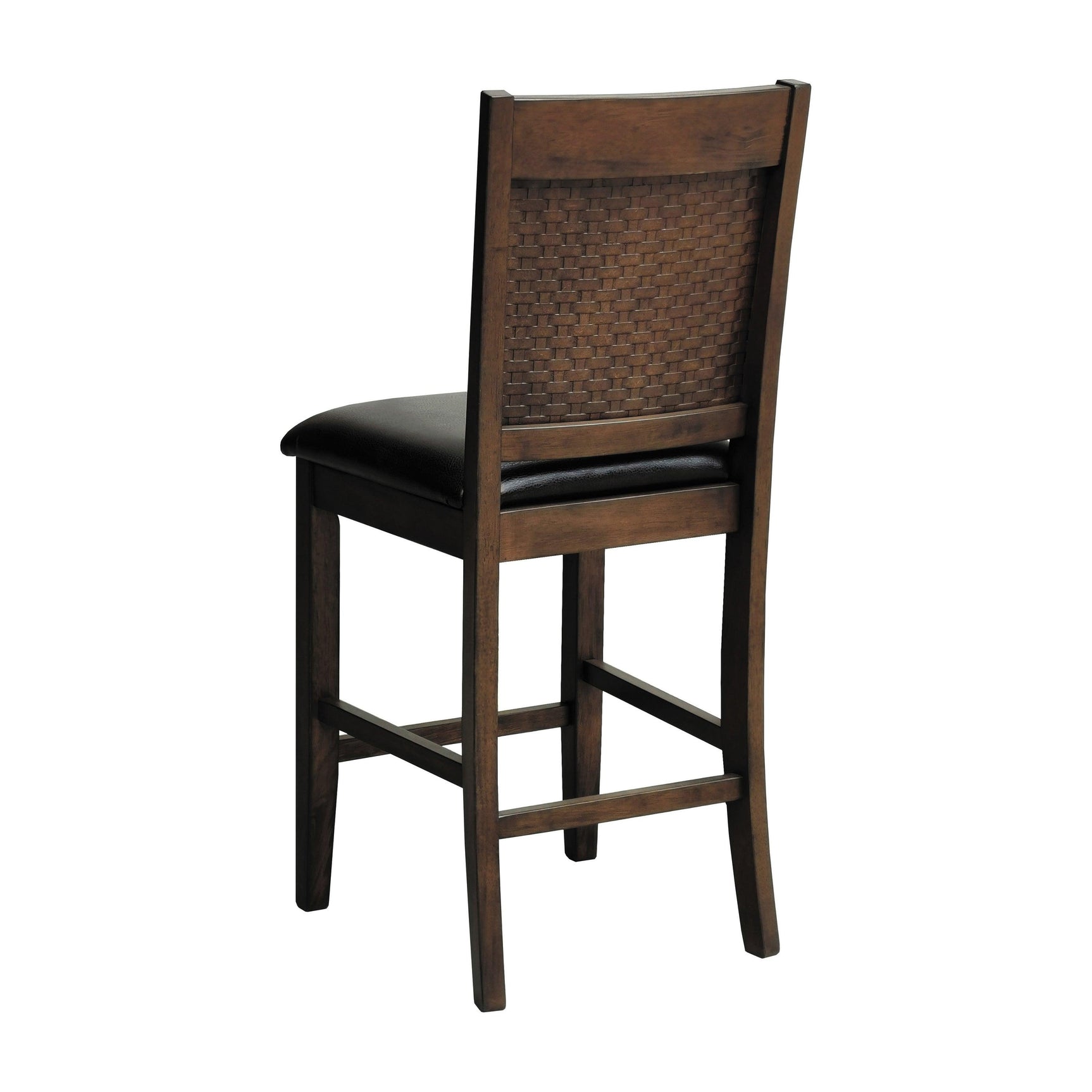 Close-up of padded seat and leatherette upholstery on Dewey chair