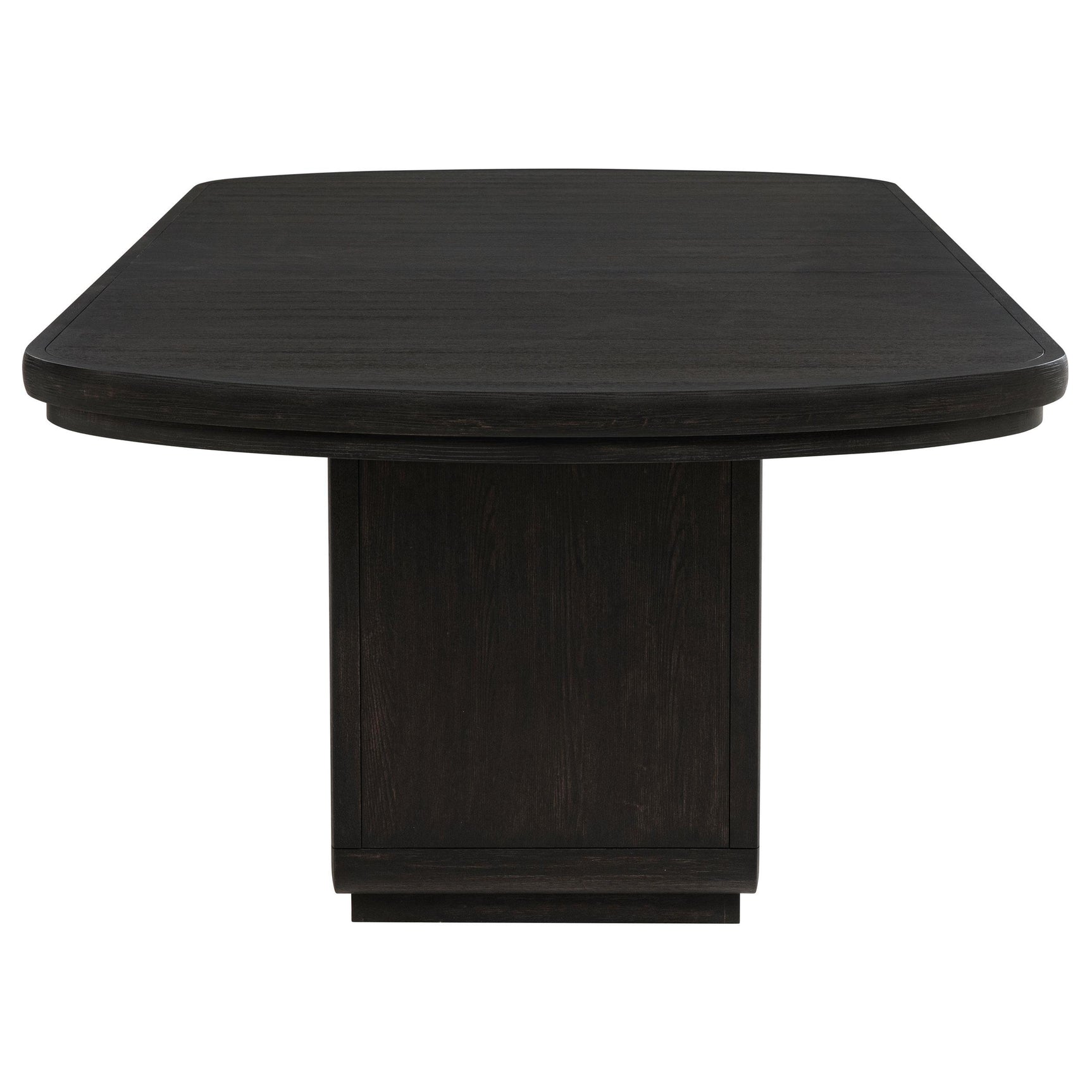 Top view showing ash veneer finish on table surface