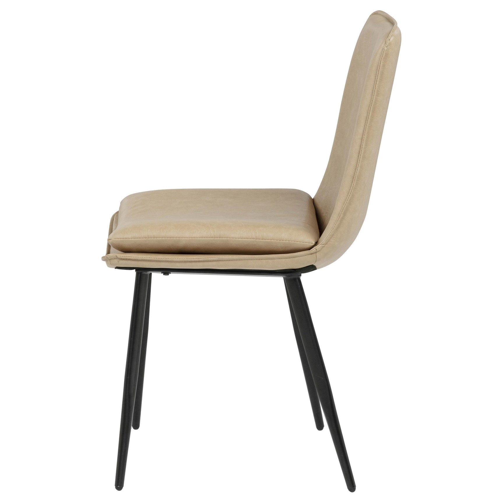 Set of two Ortega tan dining chairs side by side