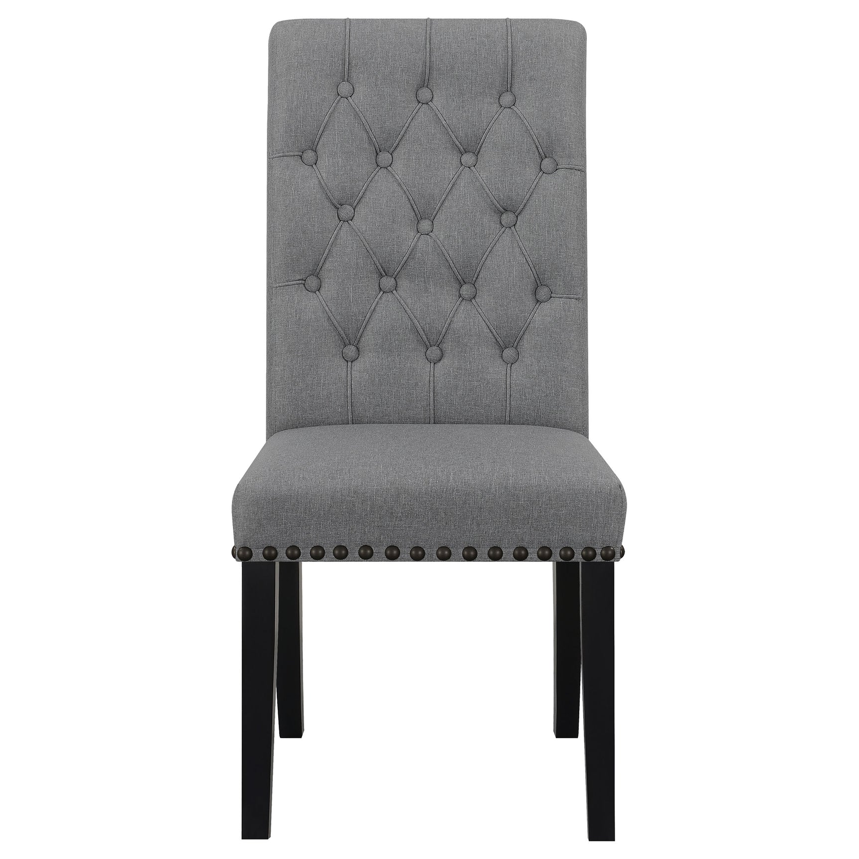 Sherry Gray Round Marble Top Dining Set detailed chair close-up