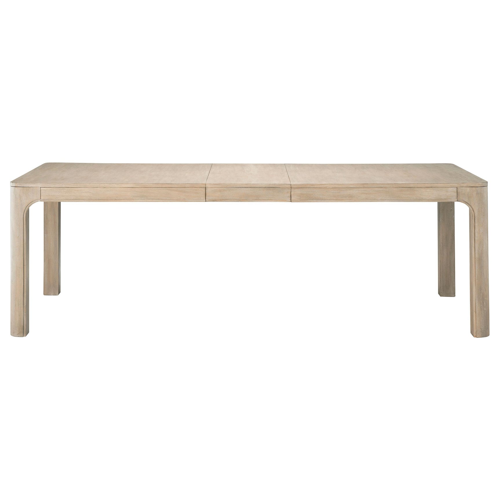 Side view of Solano table with leaf extended