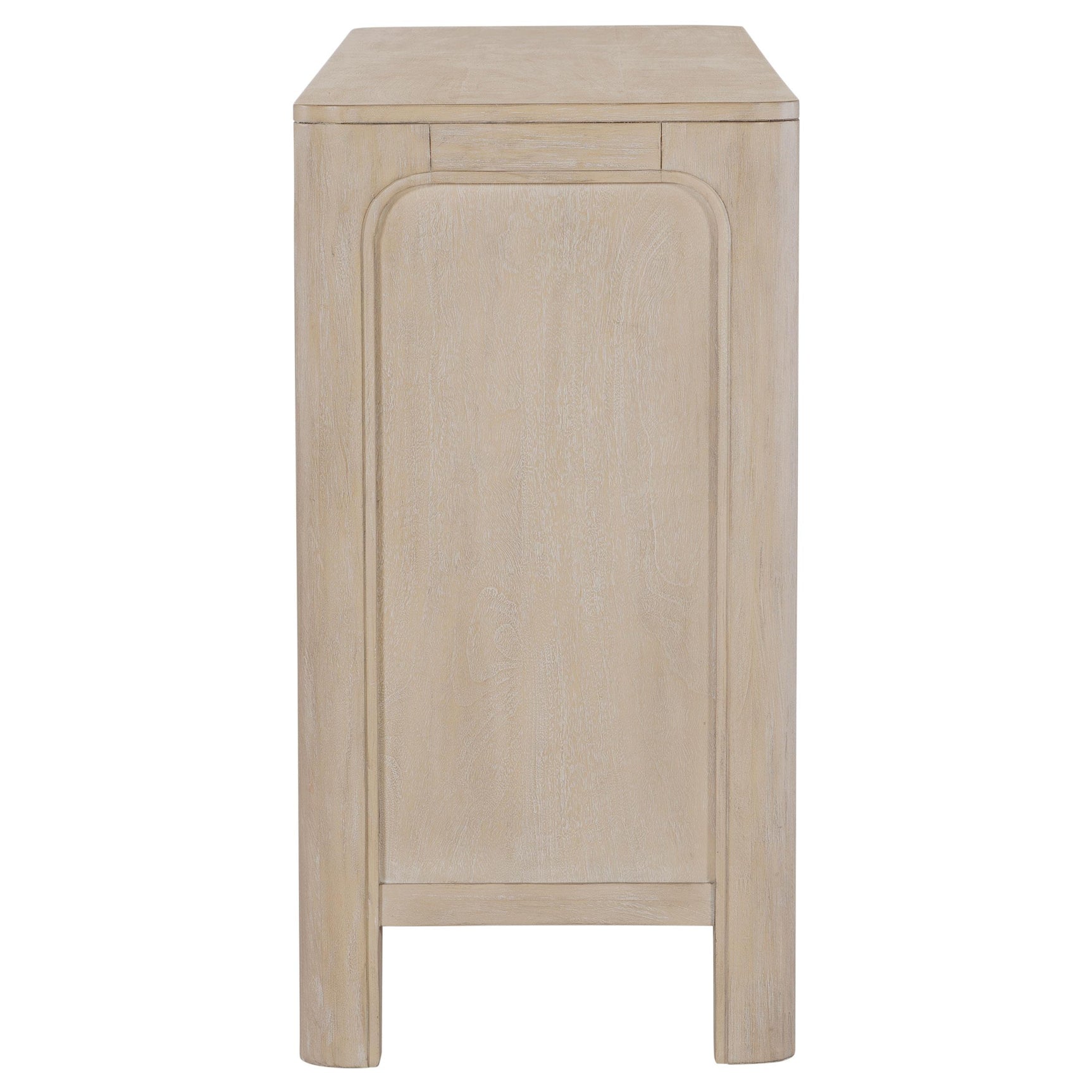 Solano Sliding Door Dining Sideboard in weathered mango finish, front view