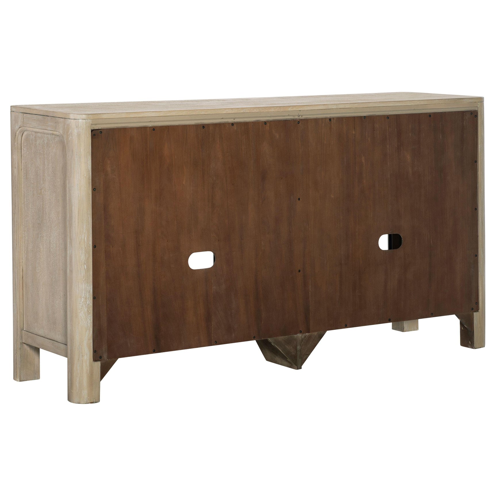 Solano Sliding Door Dining Sideboard in weathered mango finish, front view