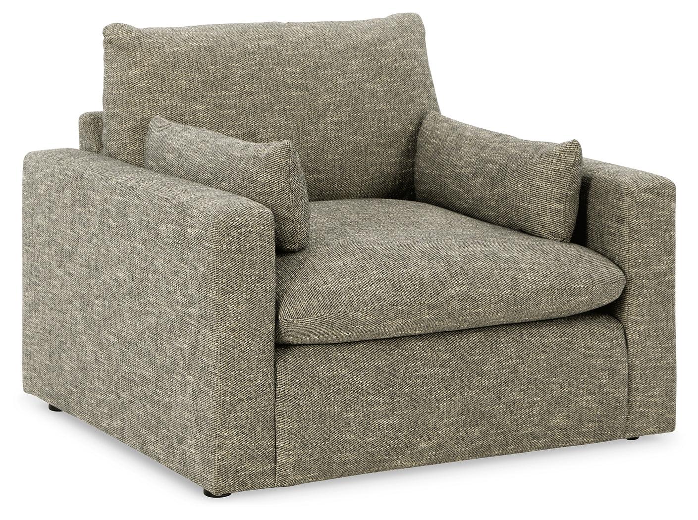 Dramatic Granite Chenille Oversized Chair head-on view