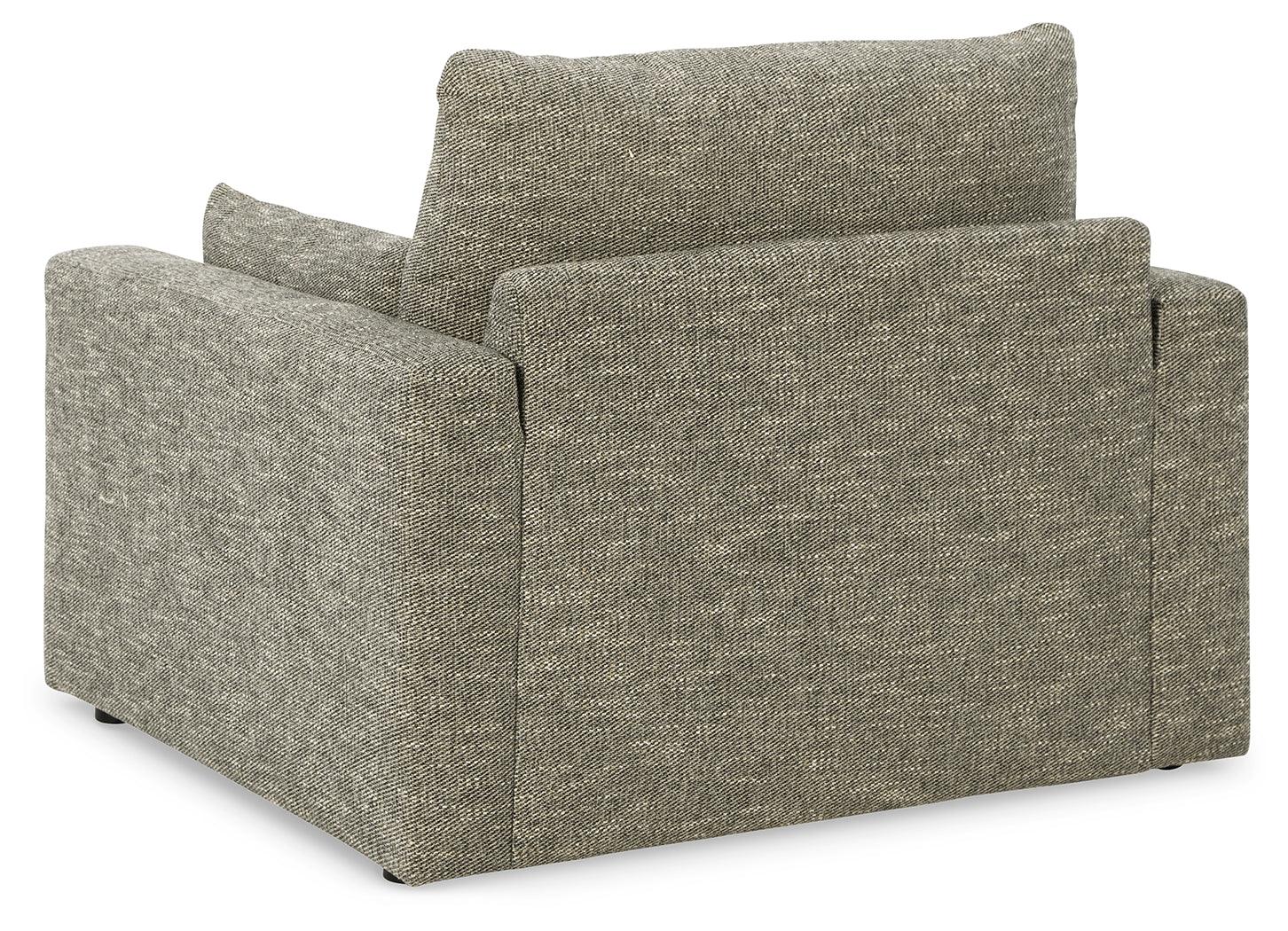 Dramatic Granite Chenille Oversized Chair side angle