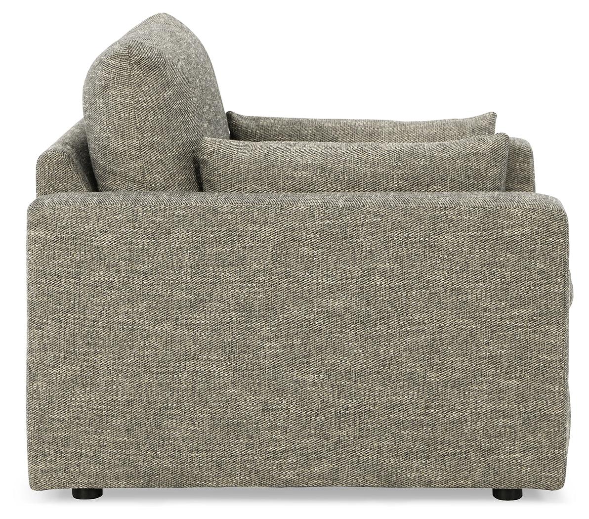 Dramatic Granite Chenille Oversized Chair back view