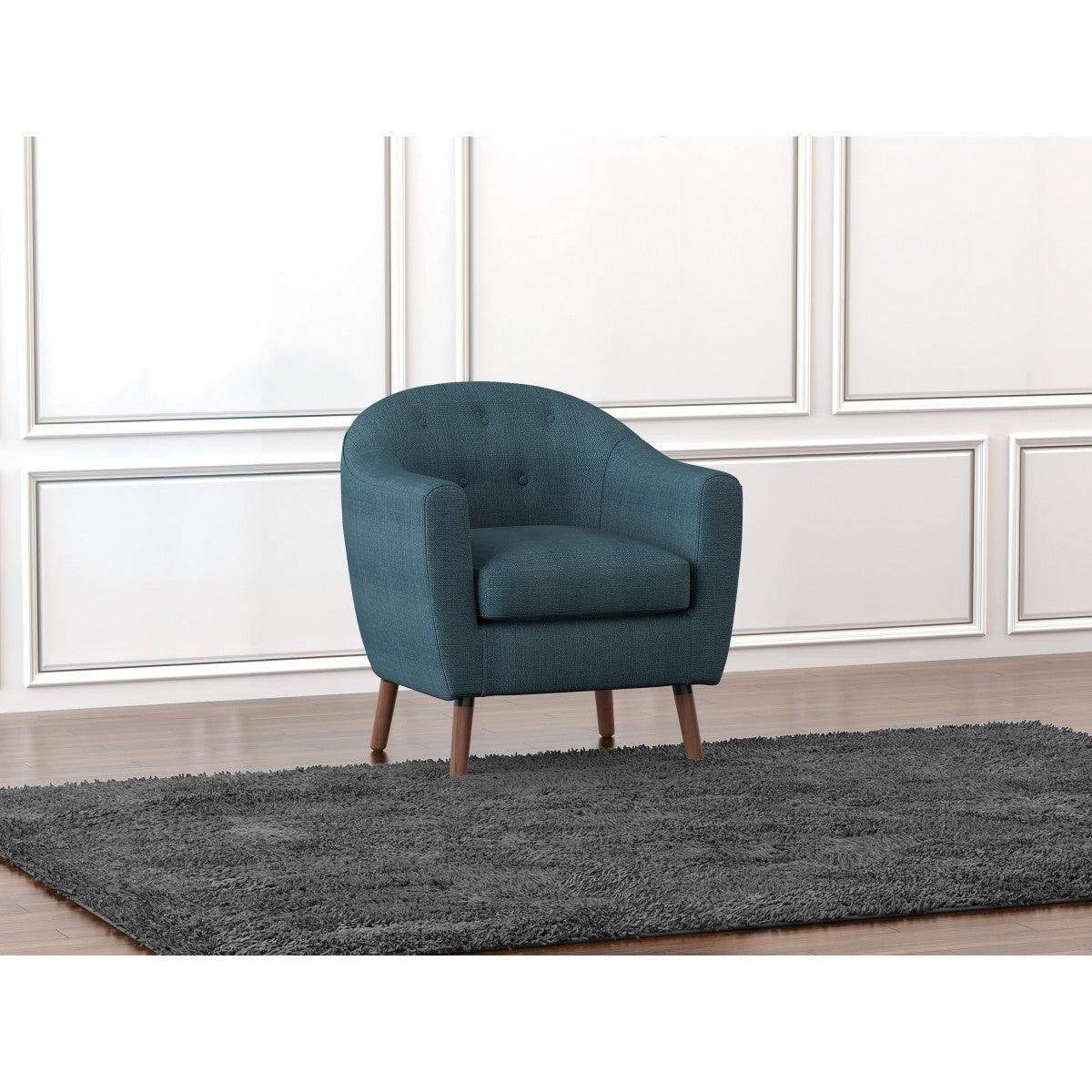 Blue textured upholstery fabric detail