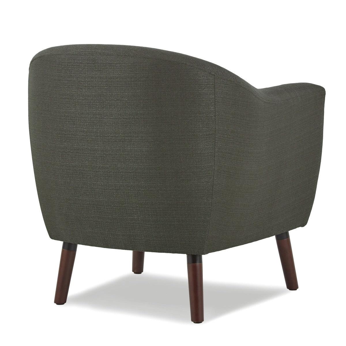 Lucille Gray back view gray fabric tufted accent chair