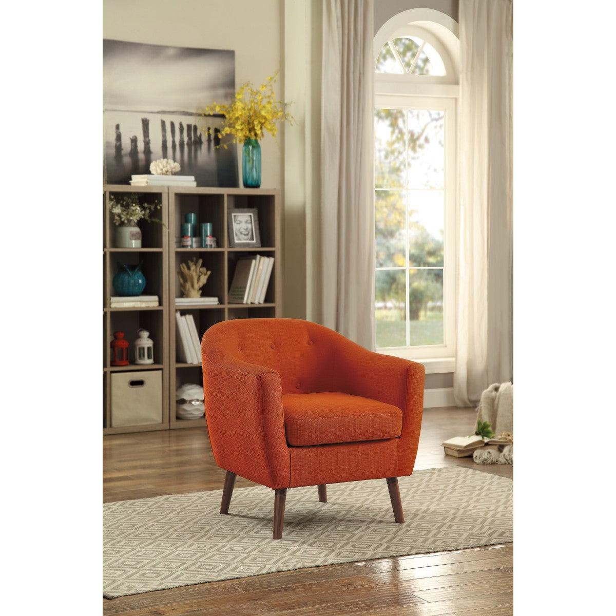 Lucille Accent Chair with exposed espresso finish wooden legs