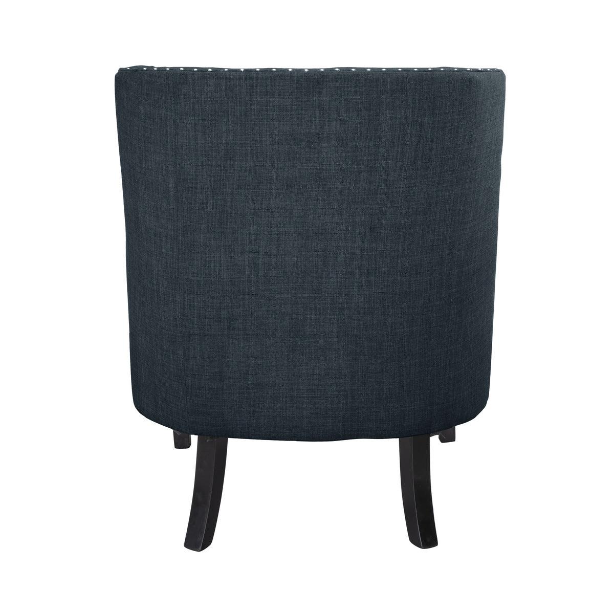 Charisma Indigo Tufted Fabric Accent Chair back angled view