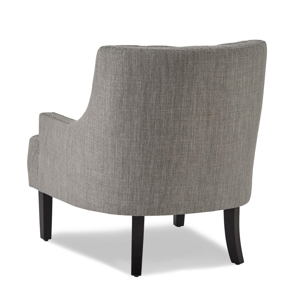 Charisma taupe fabric tufted accent chair back view