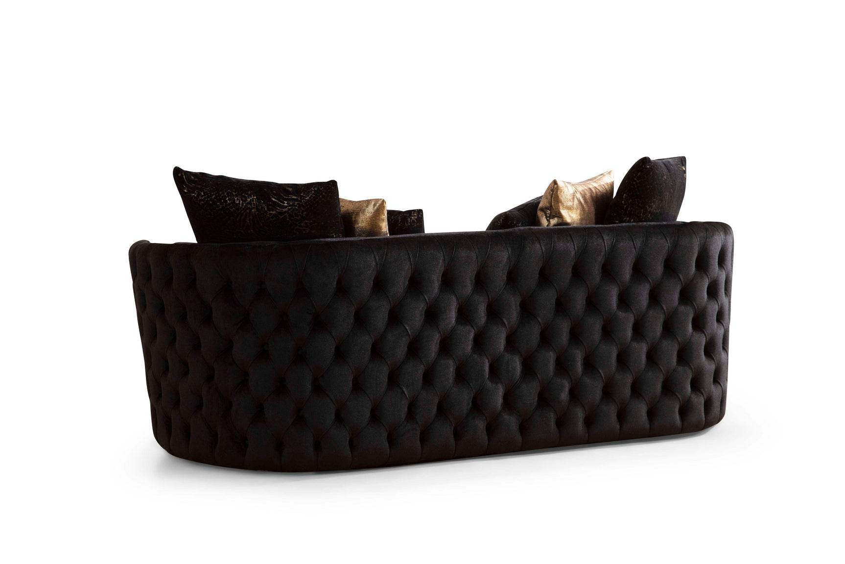 Front view of Sofia Black Velvet Sofa