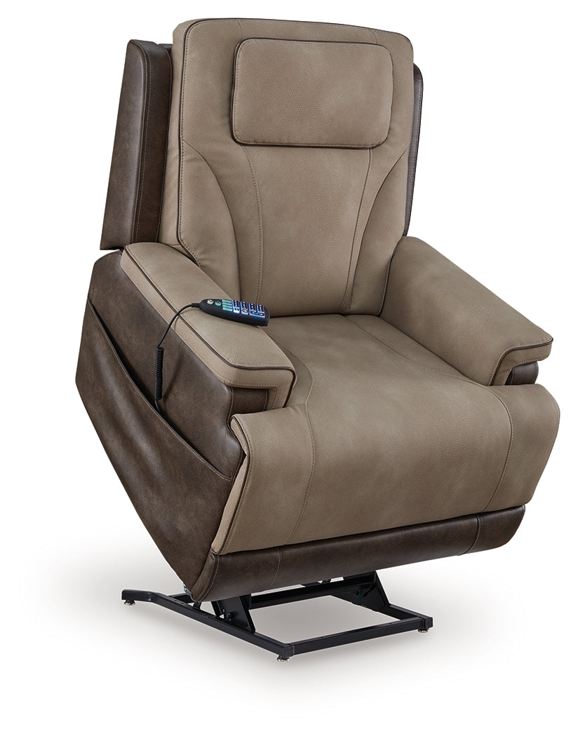 4Z-Peaceful Pause Sand Microfiber Power Lift Recliner main angle view