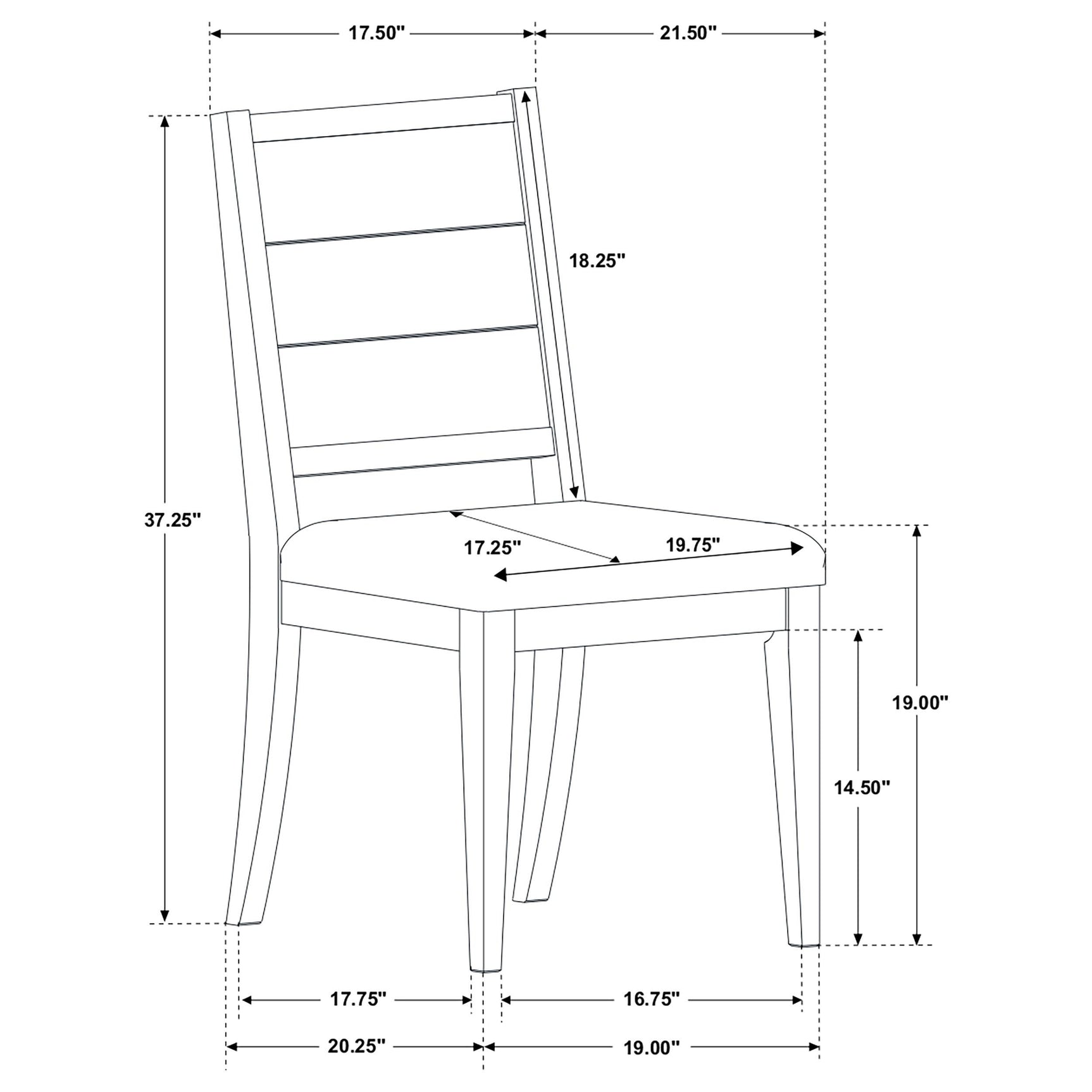 Alternate angle of Elodie extension dining table and chairs