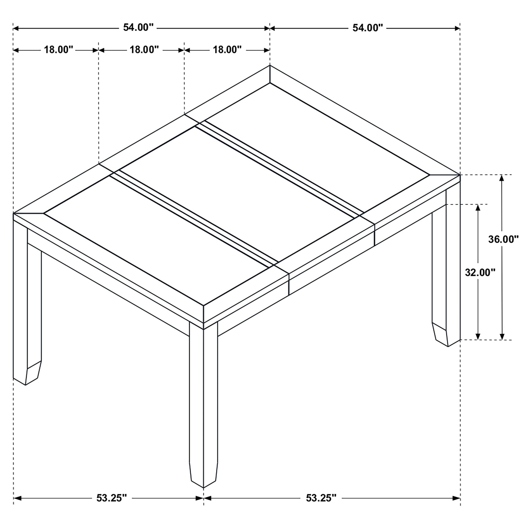 Side profile of dining chairs