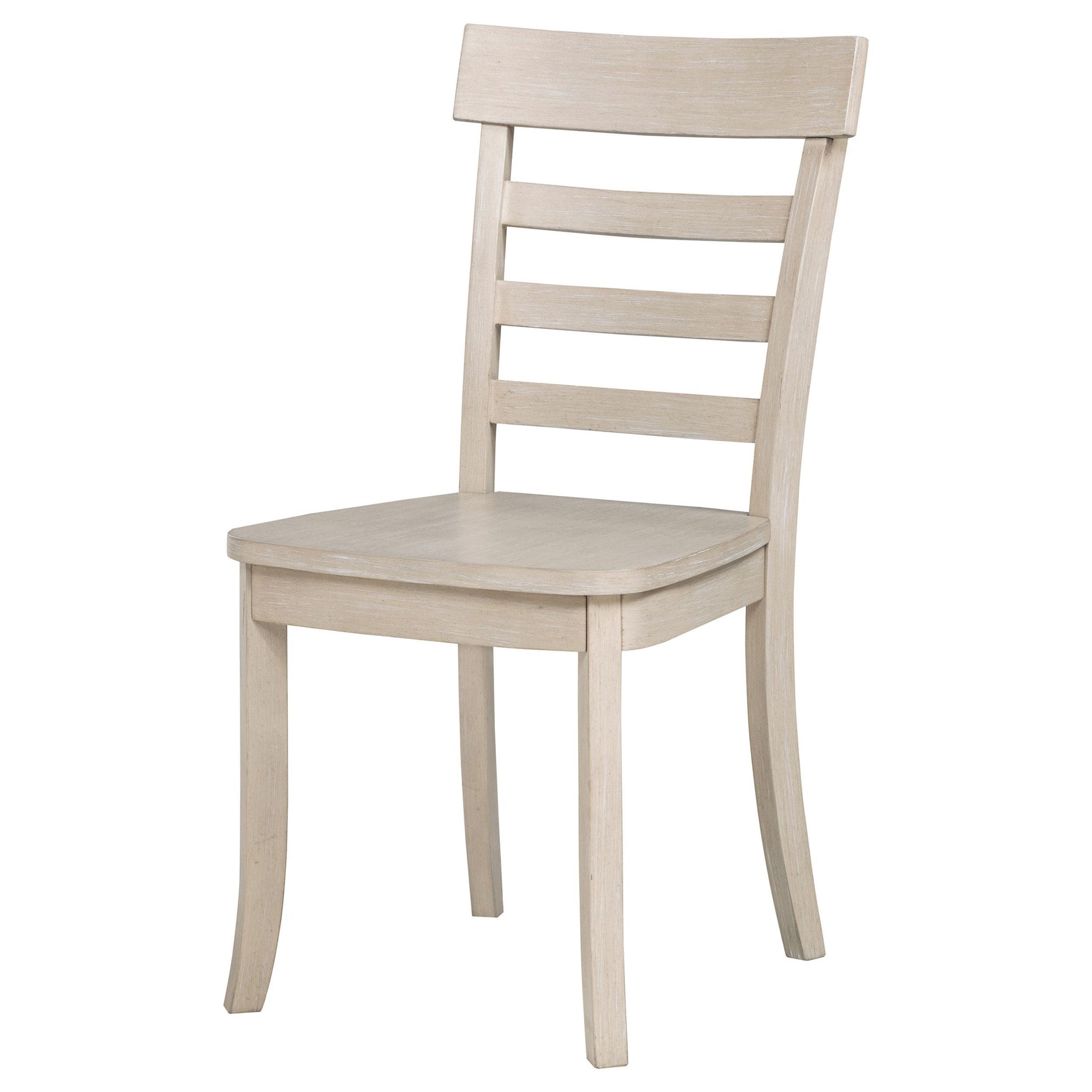 Side view of Orrison ladder back dining chair showing curved legs