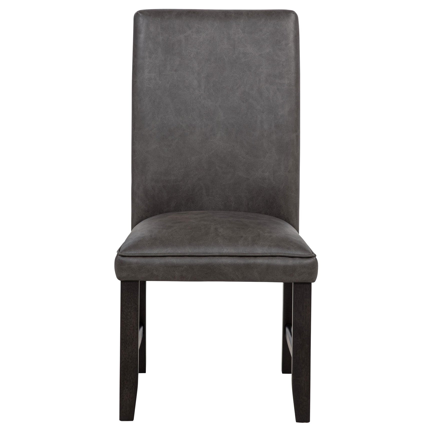 Back view of Averill faux leather dining chair