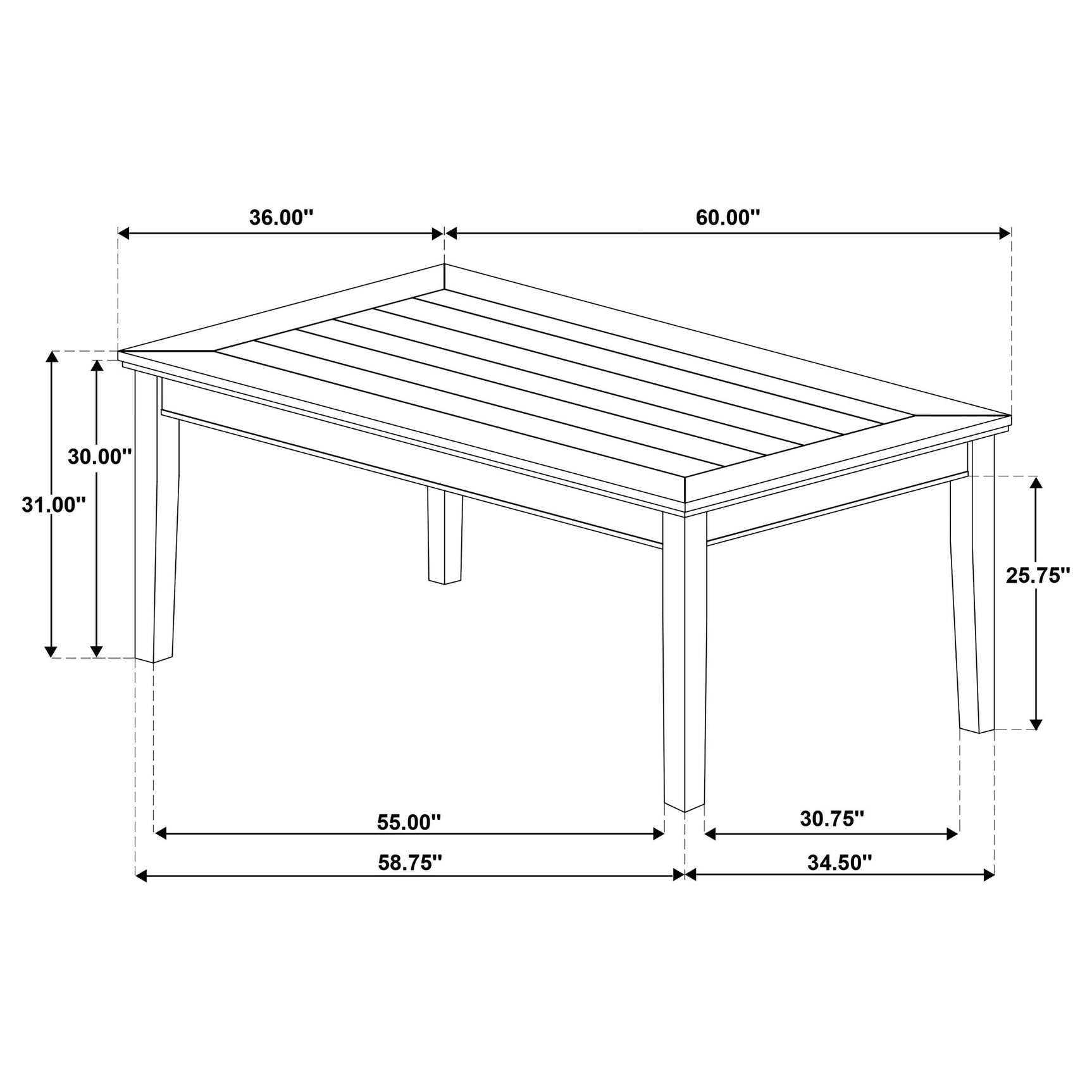 Atwood Dining Table Acacia Veneer Pattern