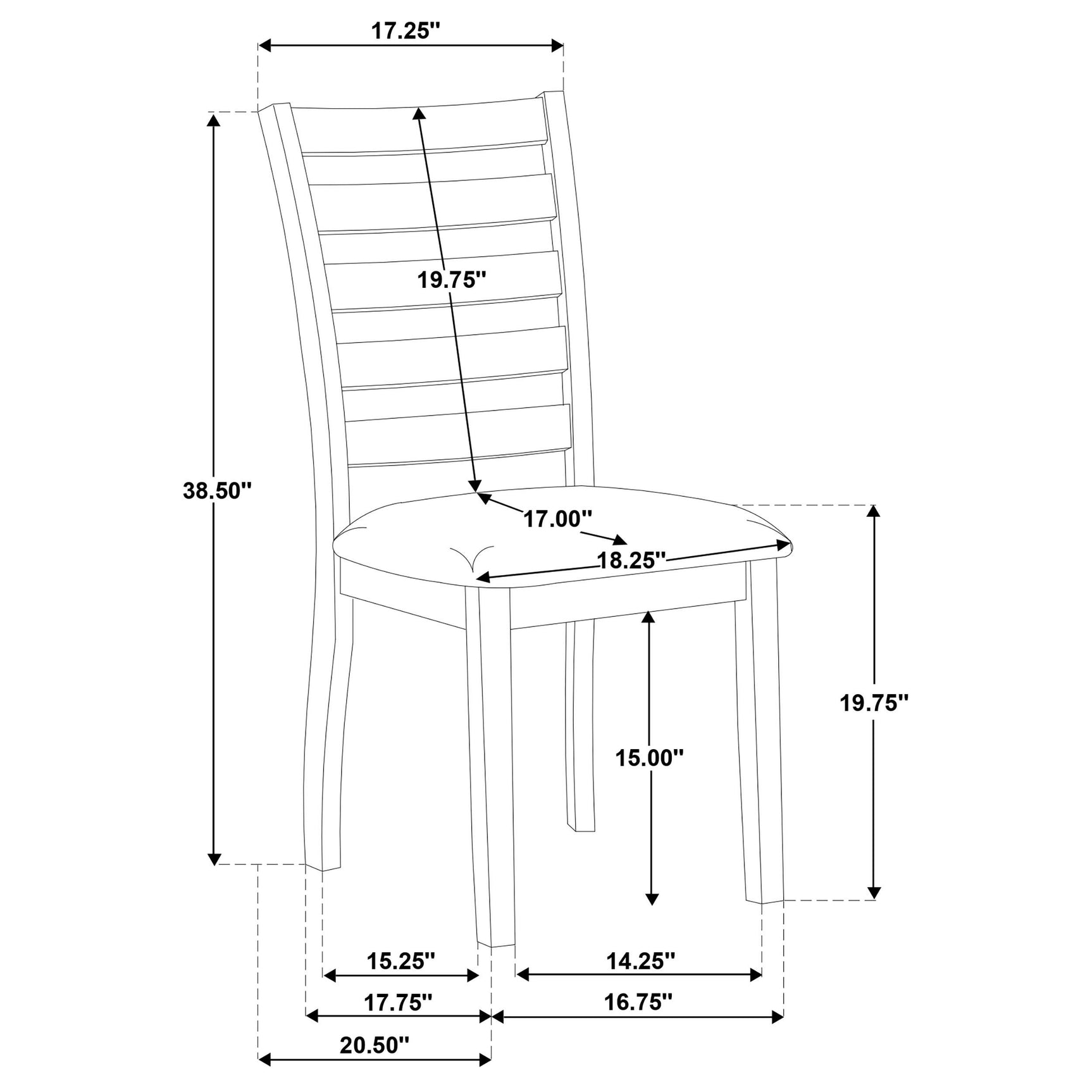 Atwood Wood Dining Side Chair angled view