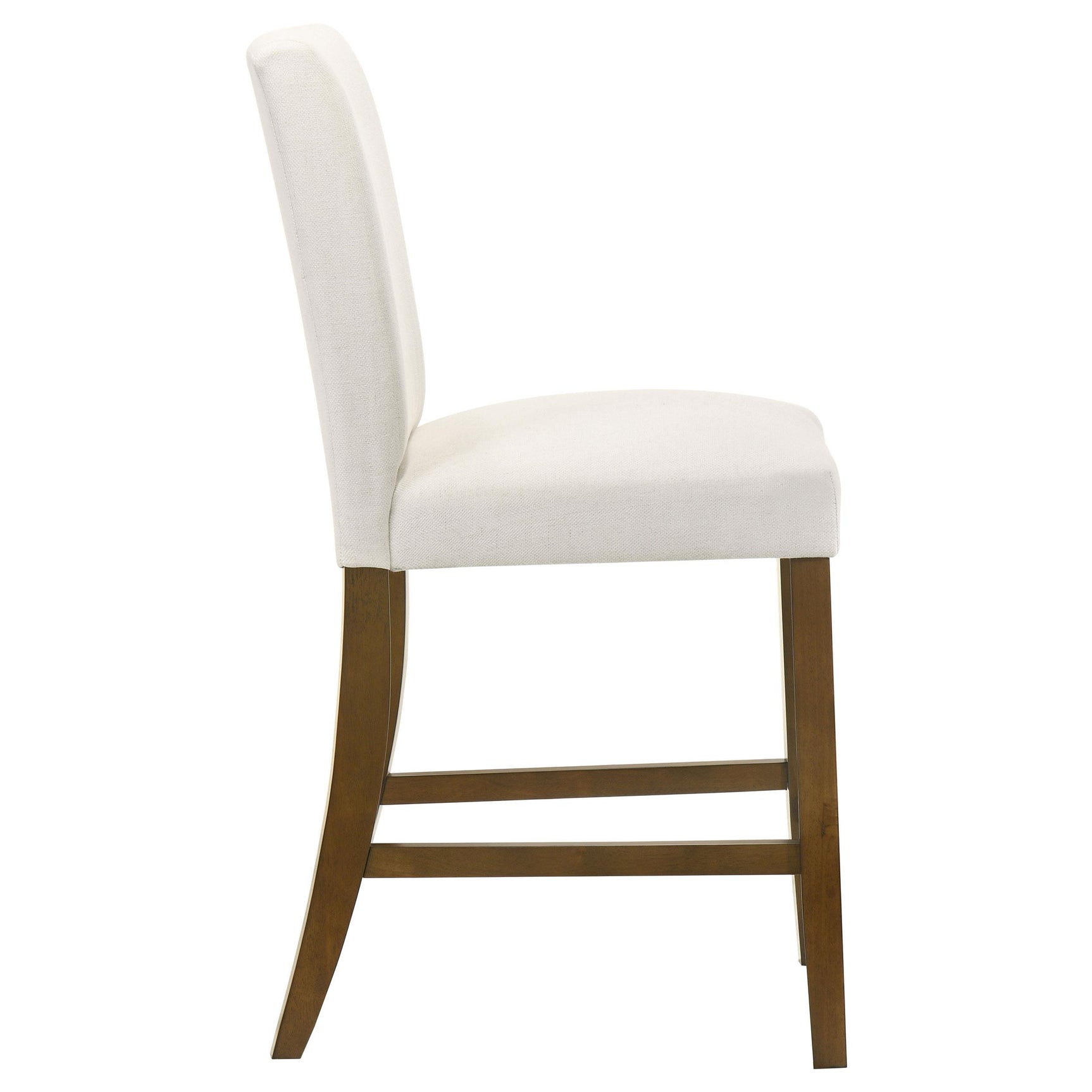 Paxton Beige Upholstered Counter Height Dining Chair front and side view