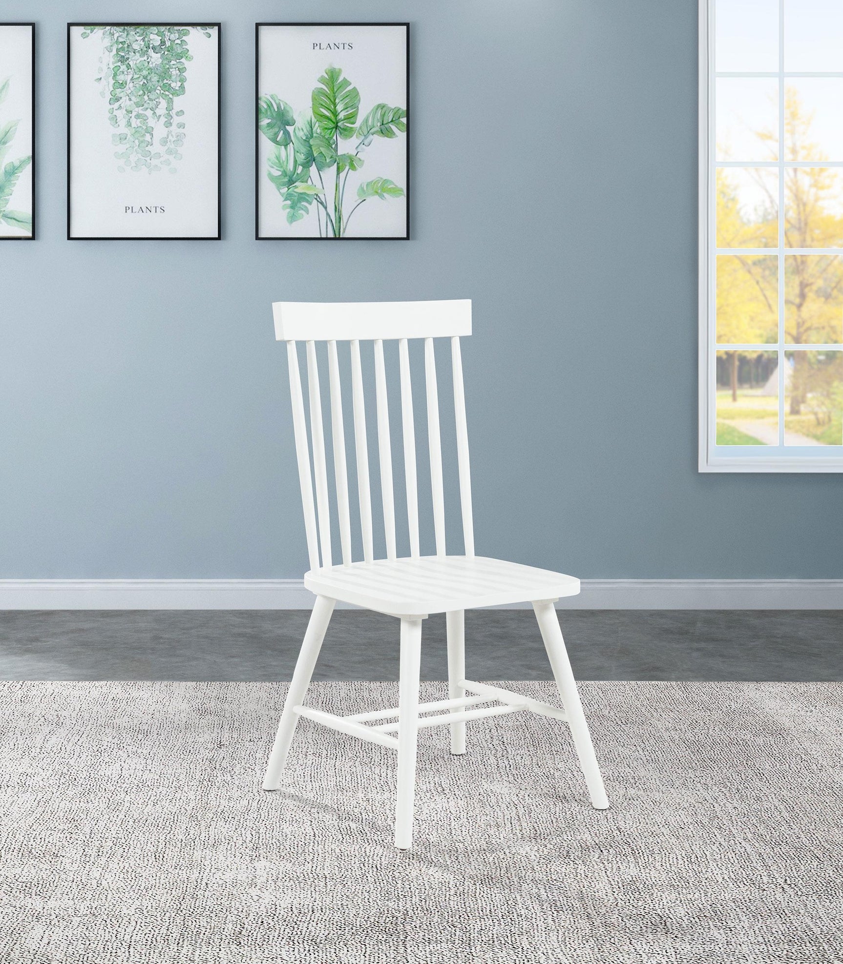 Andrews Windsor dining chair white side view