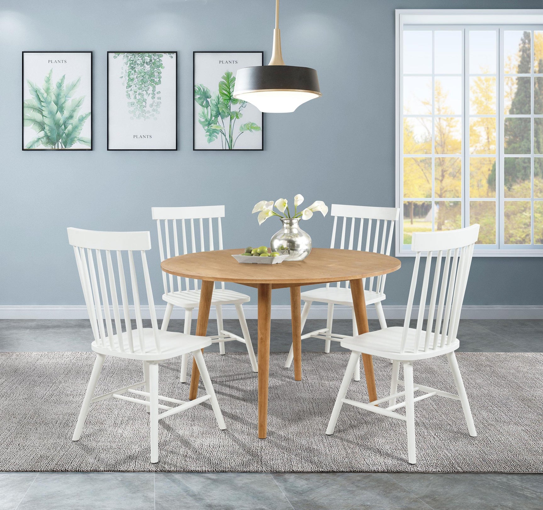 Andrews Windsor dining side chair white front view