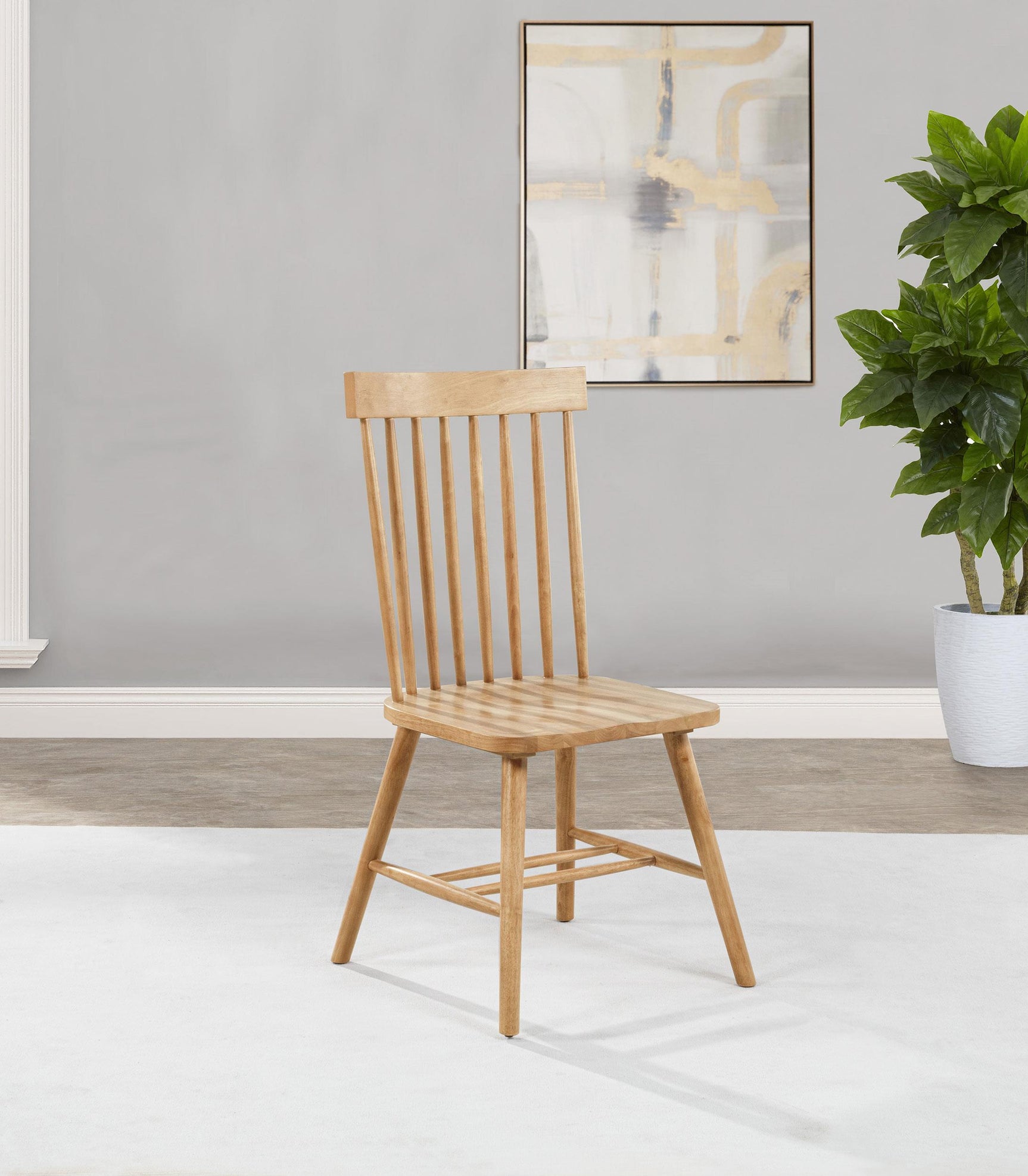 Side angle of Andrews Windsor Spindle Back Dining Side Chair