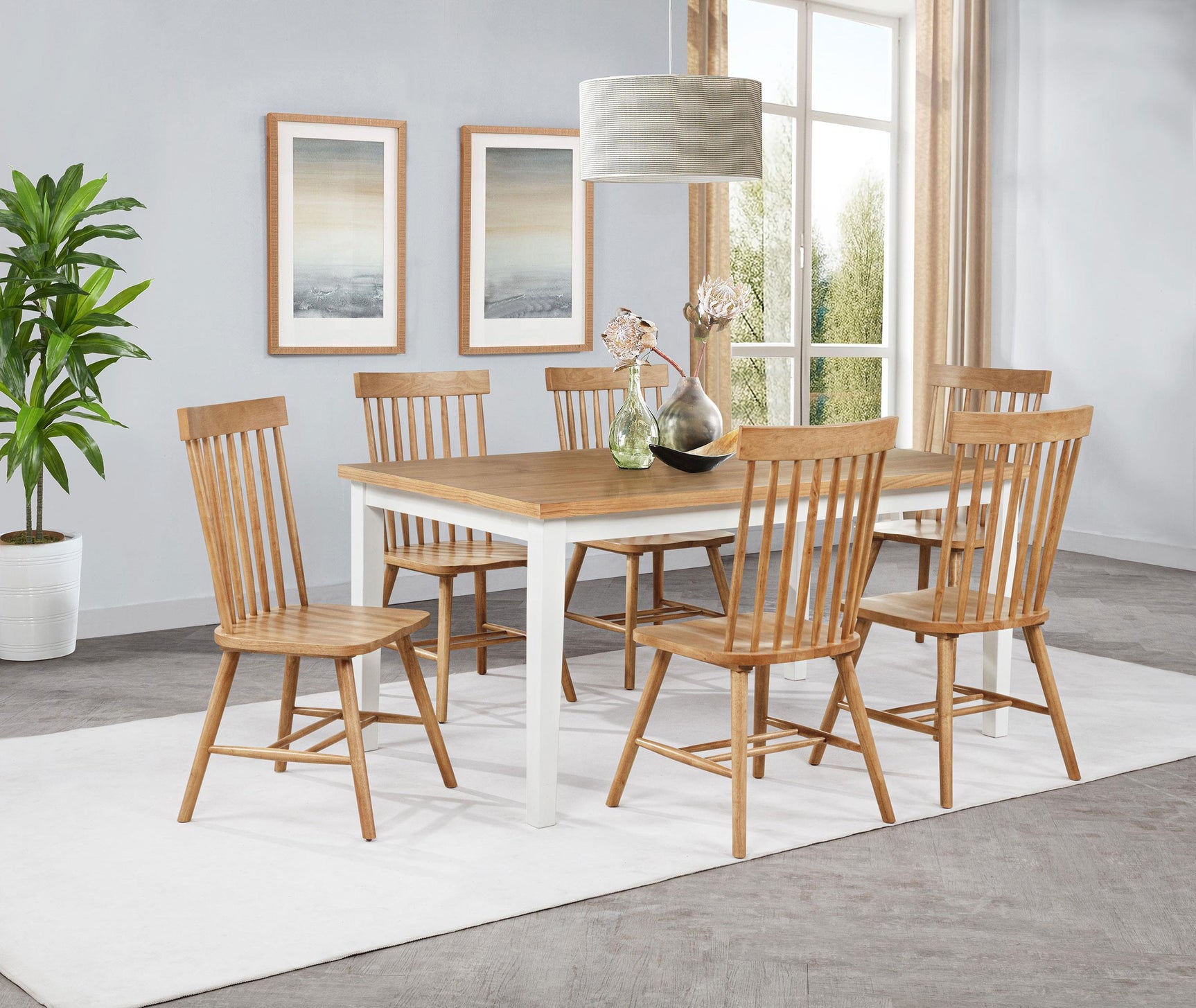 Chair next to farmhouse dining table