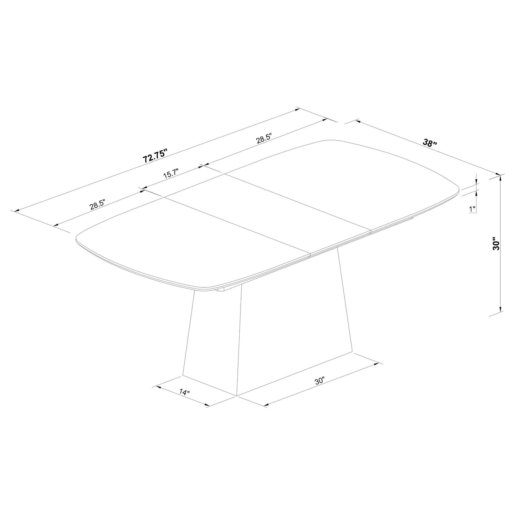 Angle showing table edge and surface texture