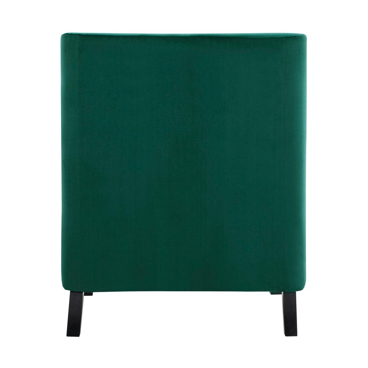 Grazioso Forest Green Velvet Tufted Accent Chair back detail