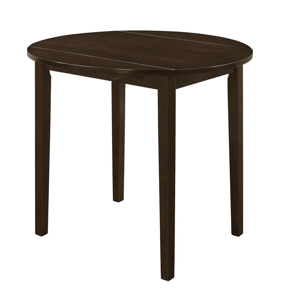 Front view of G130005 tan microfiber chairs next to table