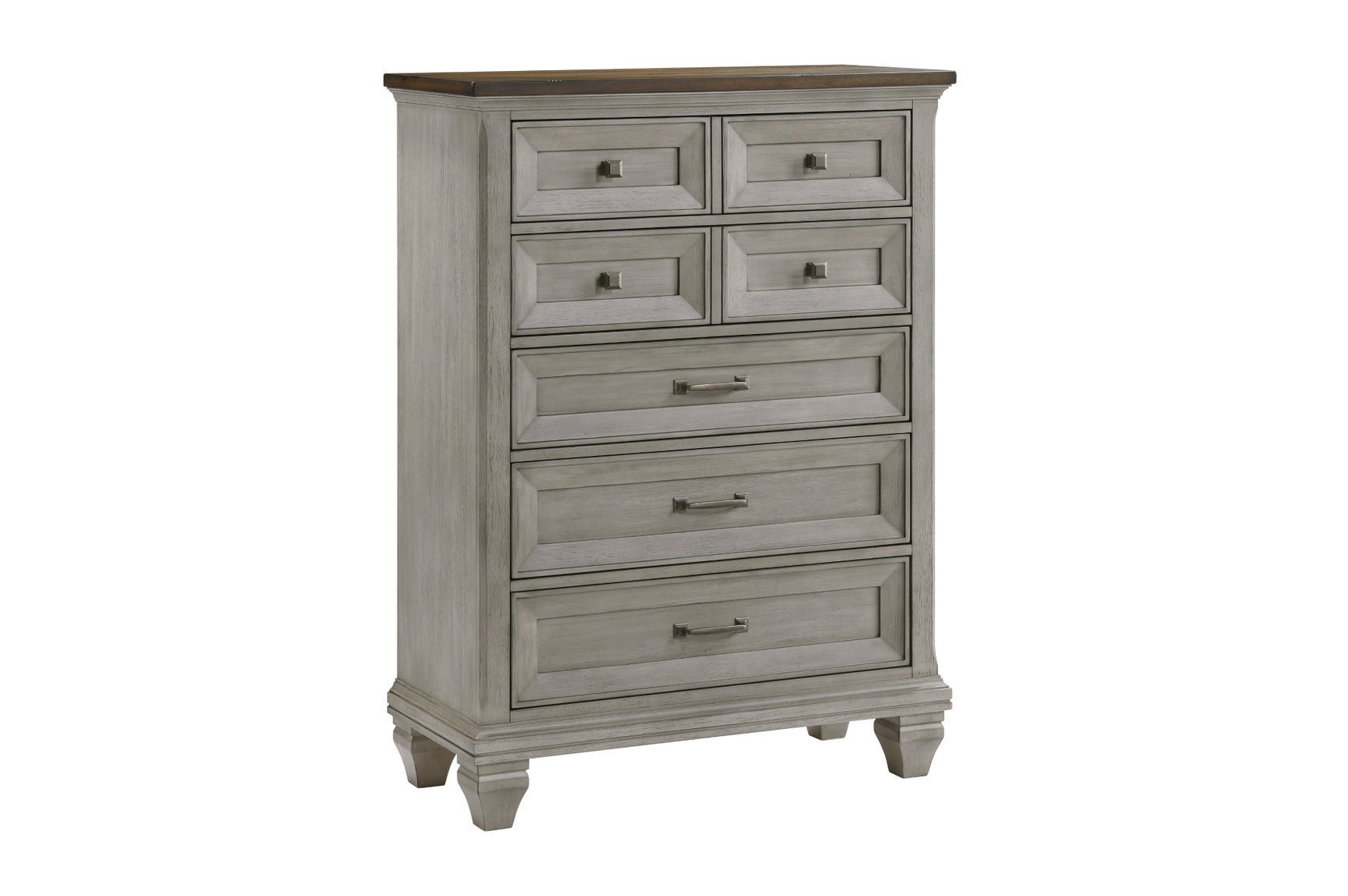 Renton Gray Panel Bedroom Set with bed and dresser in gray finish